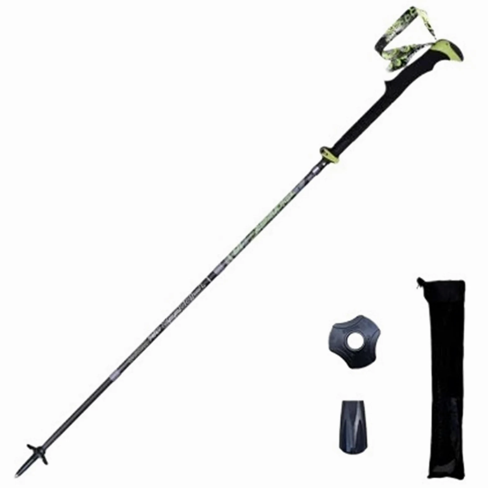 Bastón de Trekking Plegable, Ligero y de Cierre rápido, para Senderismo, Carreras, Exteriores, Fibra de Carbono, 115-135 cm