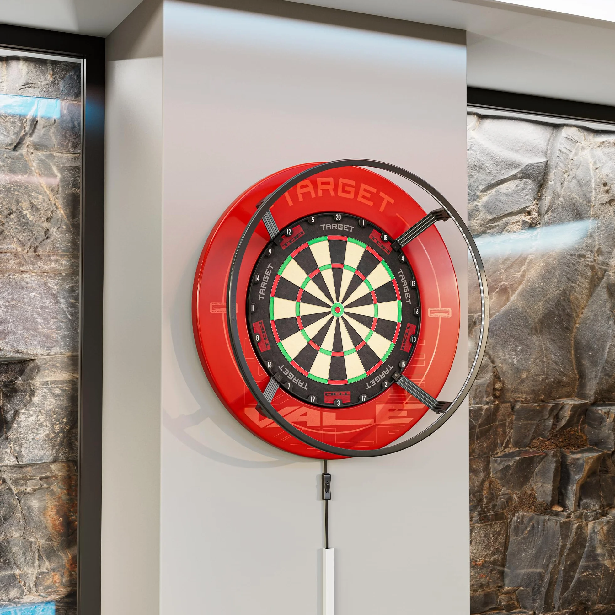 Target Darts Corona Vision Dartboard System Iluminación LED Blanco con Pies Magnéticos