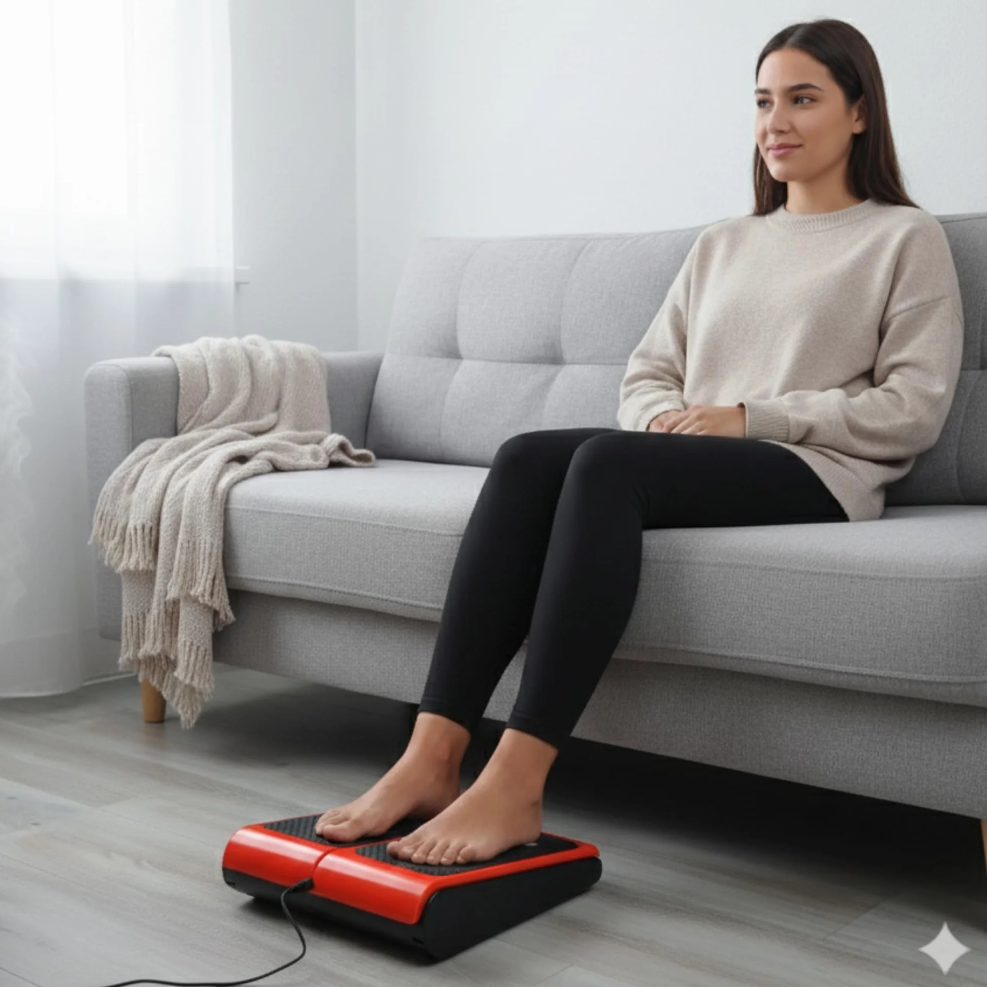 Masajeador de pies y piernas con Vibración y Calor, mando a distancia