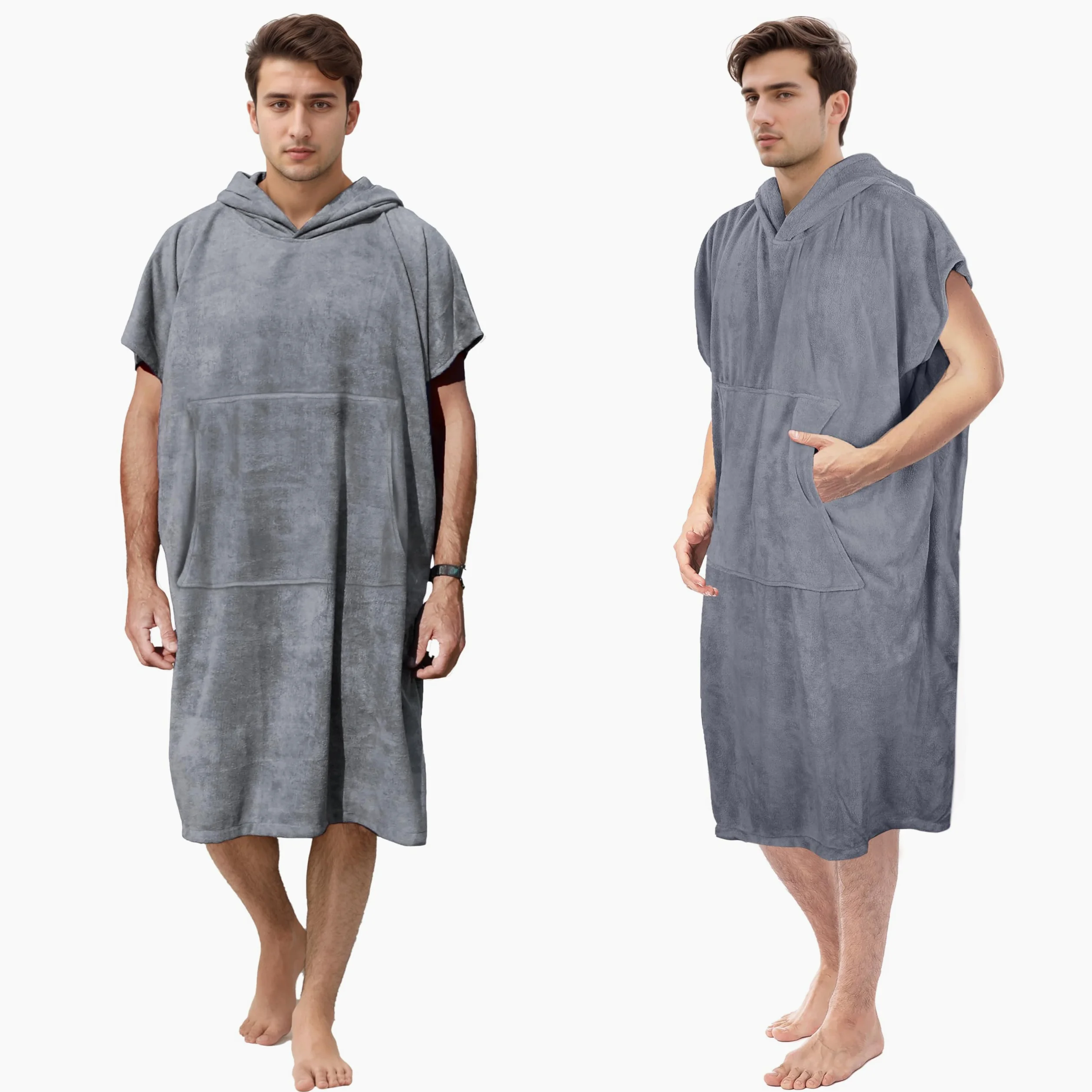 Surf Poncho Toalla con Capucha para Adultos Mujeres Hombres Microfibra Playa Poncho para natación baño Traje de baño cambiante