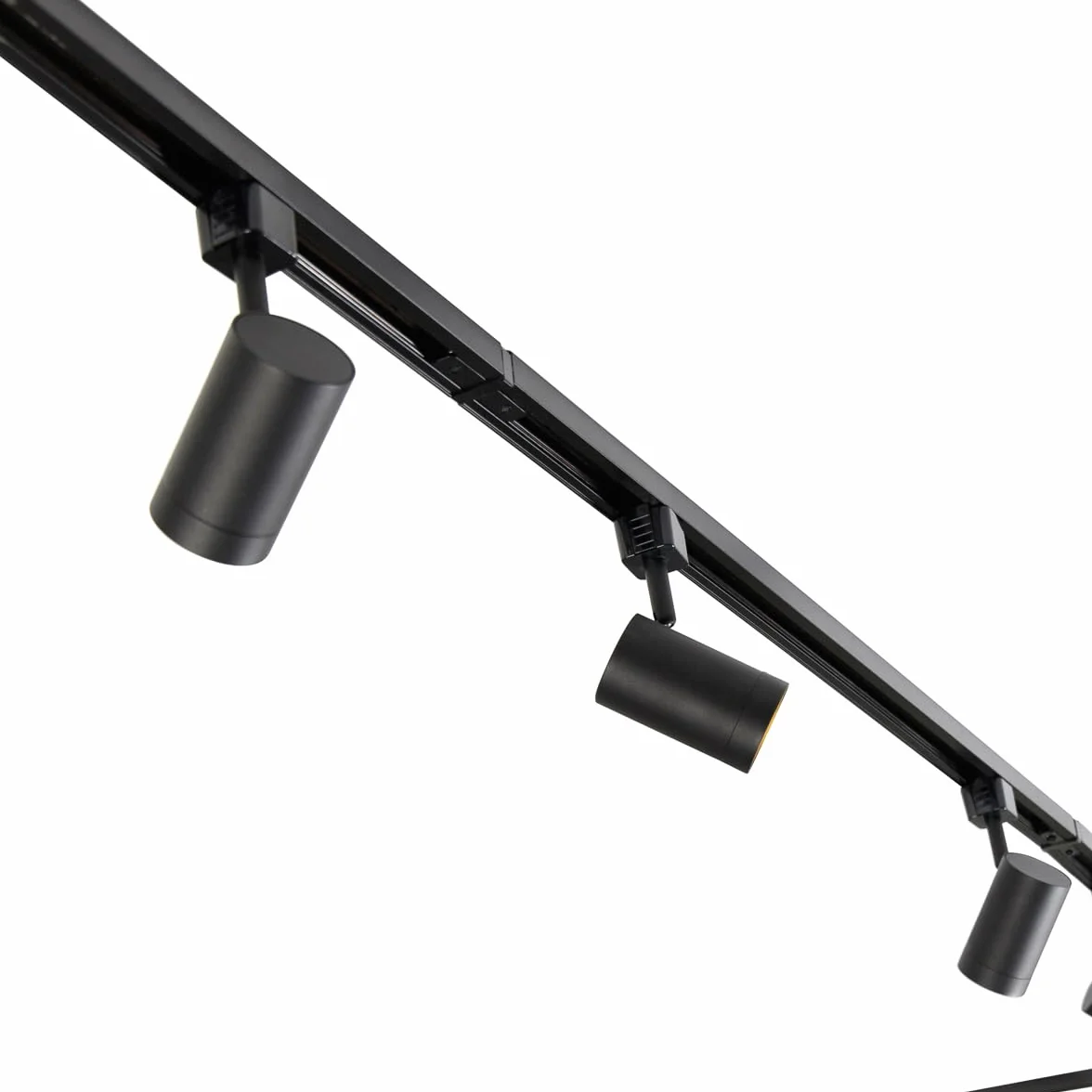 QAZQA Moderno sistema de carril monofásico 10 focos negro Jeana Aluminio/Acero/Plástico LED Max. 10x50W