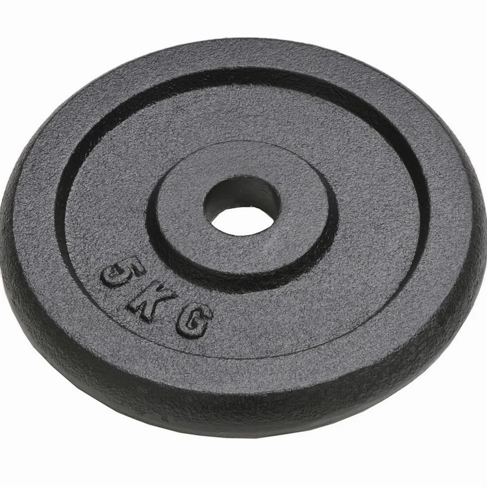 Juego de 4 Discos de Pesas de 5 kg, Hierro Fundido con Recubrimiento en Polvo, Diámetro 21 cm, Agujero 30 mm, para Barra de Pesas y Mancuernas, Ideal para Gimnasio en Casa