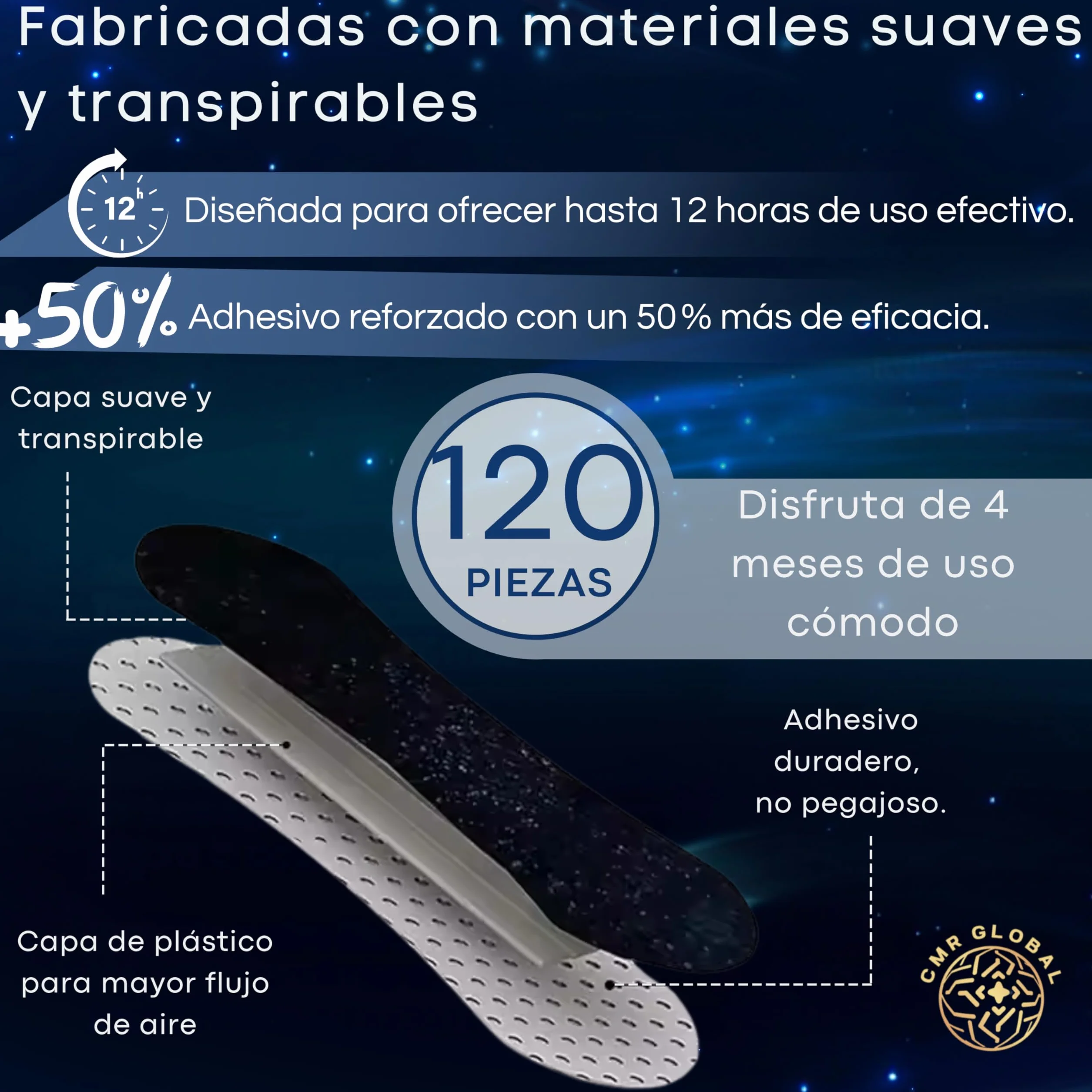 Tiras Nasales Deportivas Antironquidos Premium 120 Unidades - Alivia Congestión Nasal