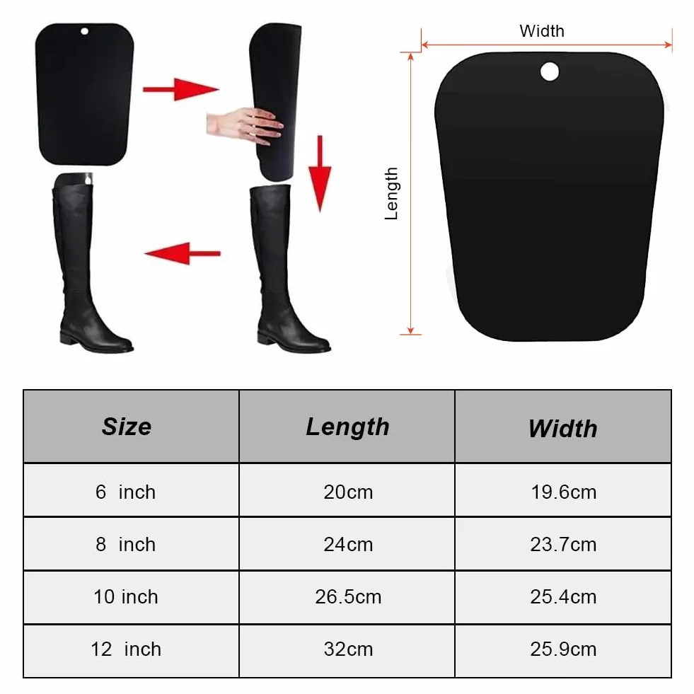 Insertos de Formas de Botas, Moldeadores de Plástico para Botas Altas, Soporte de Bota, 4 Pares Negro