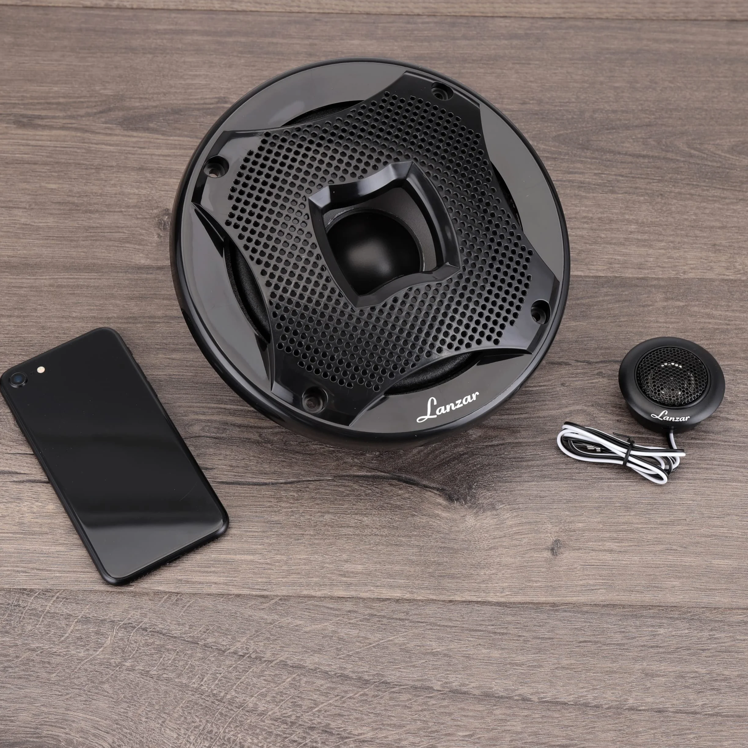 Sistema de altavoces marinos de dos vías, un par de altavoces de componentes marinos de 6.5 pulgadas, potencia máxima de 450 vatios con impedancia de 4 ohmios, impermeable, capacidad de montaje