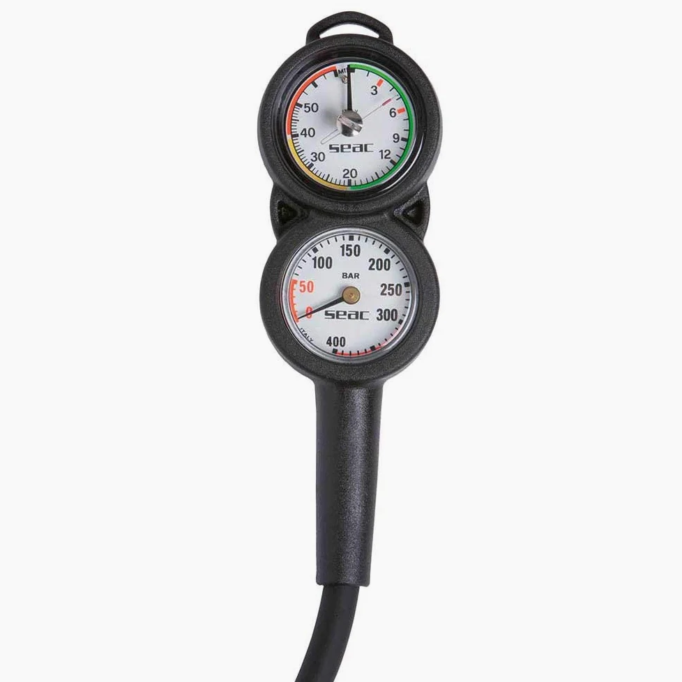 SEAC Sub 5000A/396 : Consola con Barometro y Profundimetro Buceo PSI+Feet, Negro, Estándar