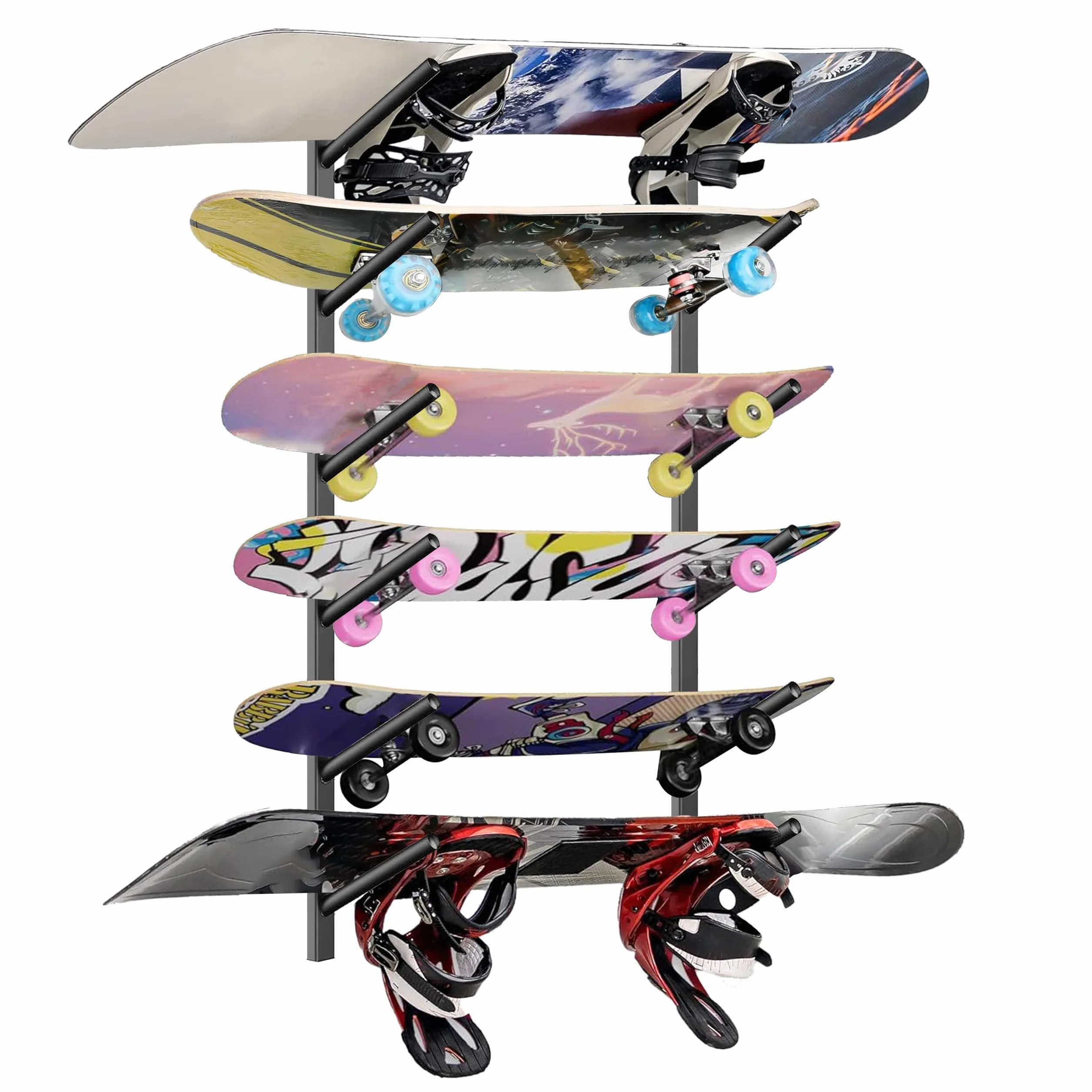 Soporte de pared para skate, esquí, snowboard, wakeboard, longboard, esquís, wakeboard, longboard
