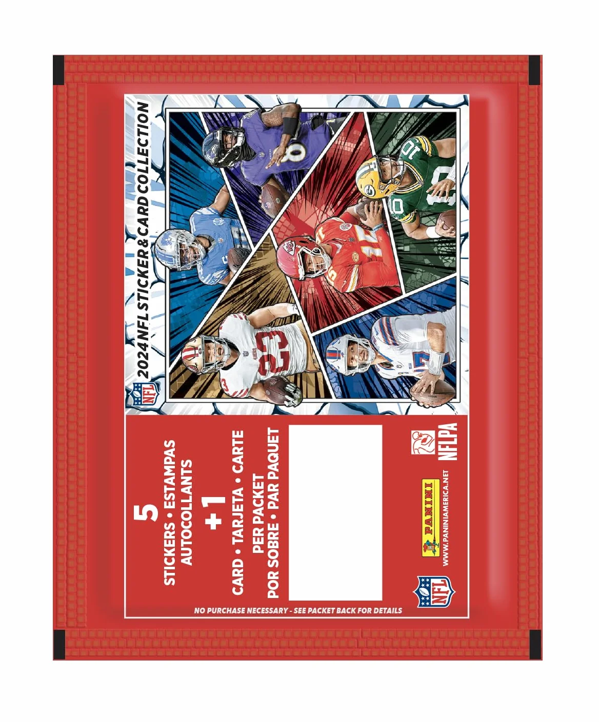 Caja de colección de calcomanías de la NFL 2024-25 (50 paquetes, 250 calcomanías)