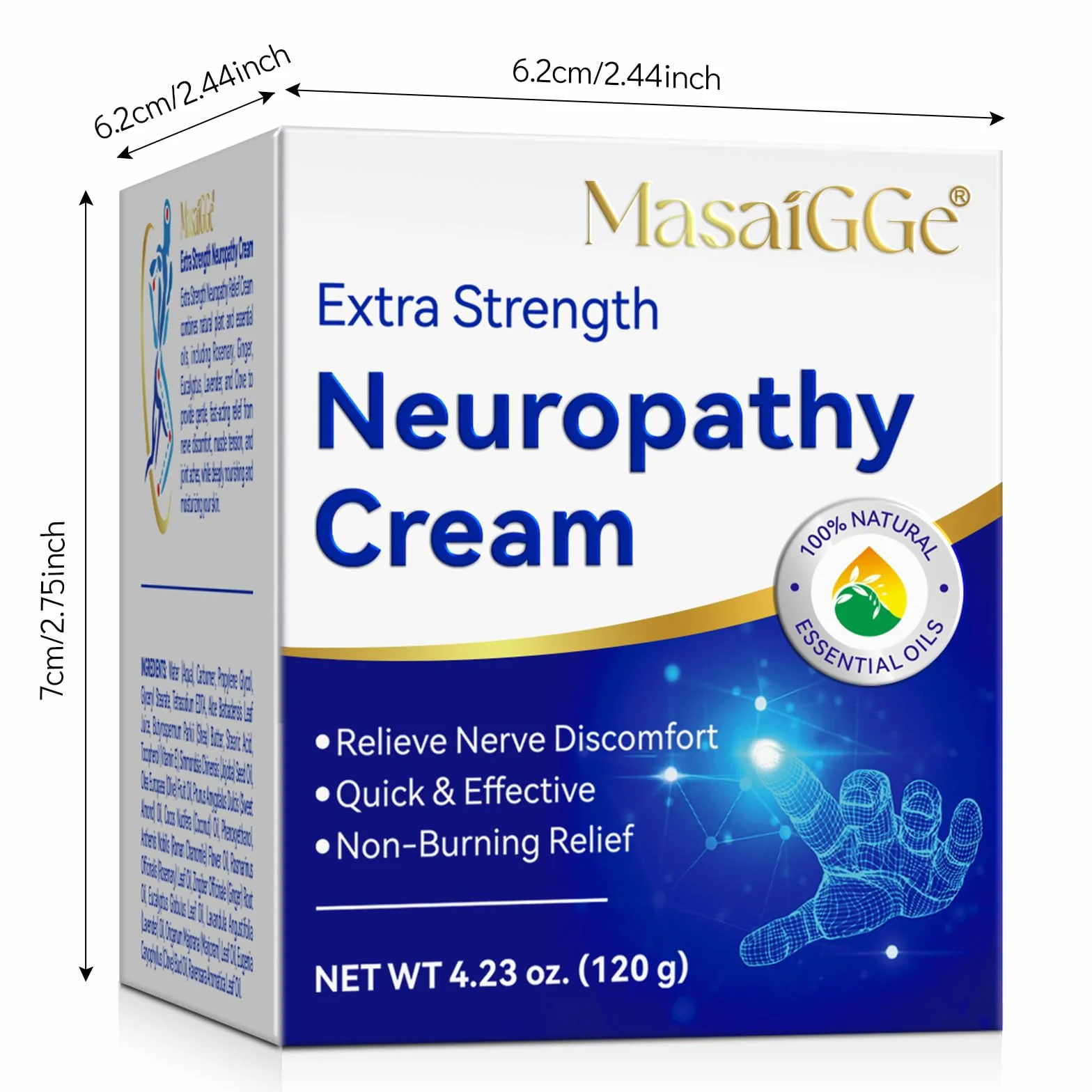 Crema para Neuropatía 120g Alivio Dolor Nervioso Reduce Hormigueo Entumecimiento con Árnica Aloe Vera y Vitamina B6