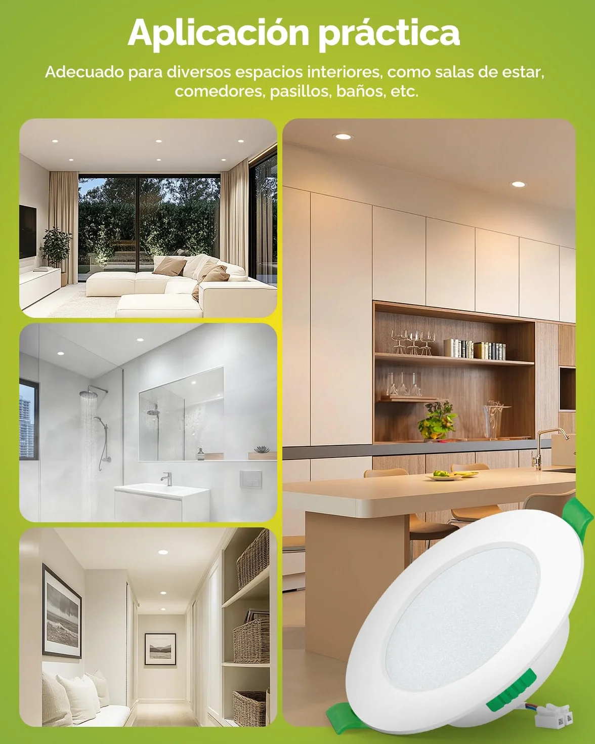 Fondiiz 12 Pack Focos LED Interior Techo Regulable 6W Downlight IP44, Corte 75mm-90mm, Diámetro 98mm