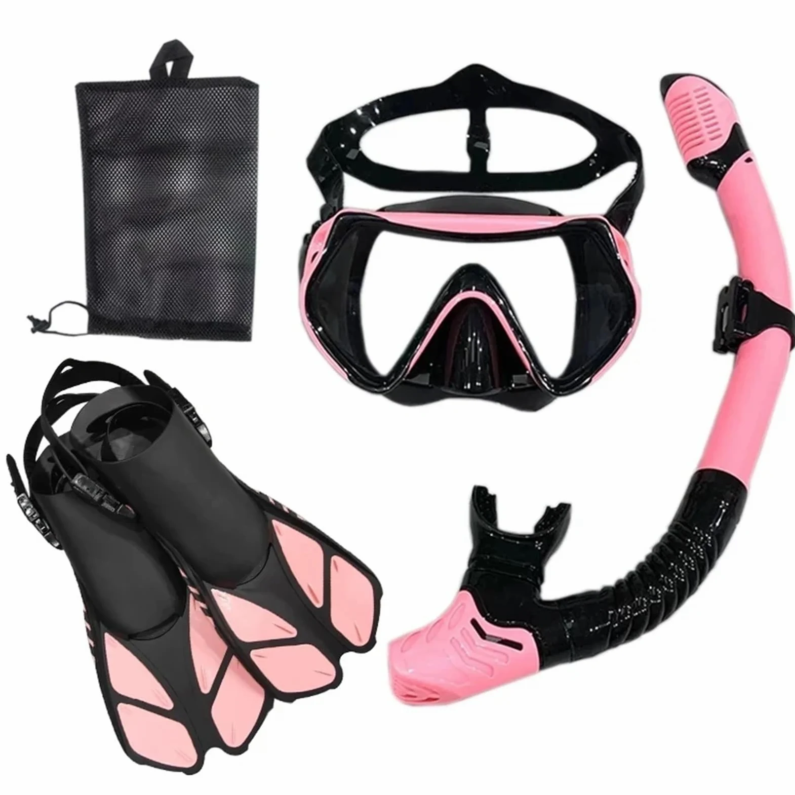 Kit de de Buceo Máscara y Gafas de Buceo con Tubo de respiración, Conjunto de Tubo de natación para Adultos Unisex Buceo(White Black,S/M)