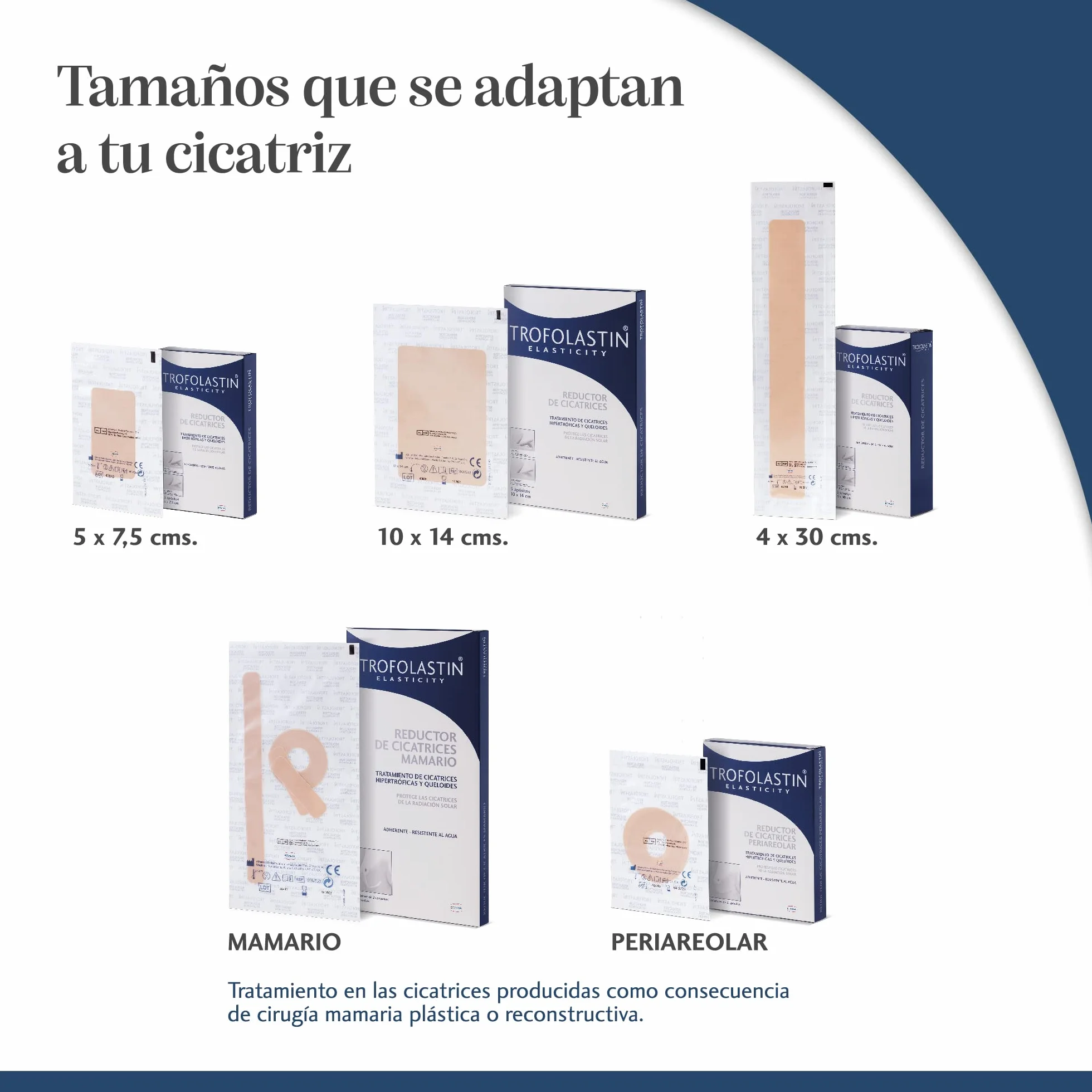 Trofolastin Reductor de Cicatrices Apósitos Adhesivos 5x7,5cm 5 Unidades