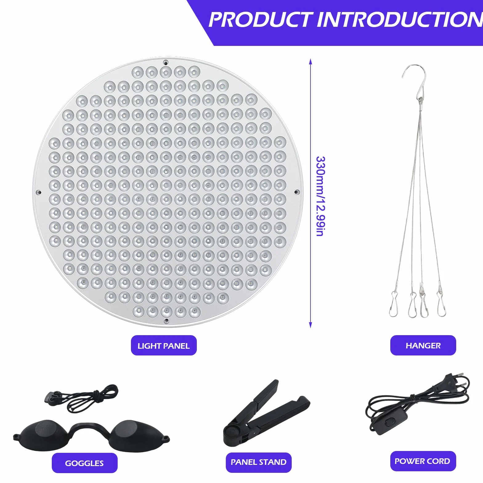 Solarium para el hogar lámpara de bronceado 250 LED 50 W bronceador facial cuerpo y cara plata con gancho