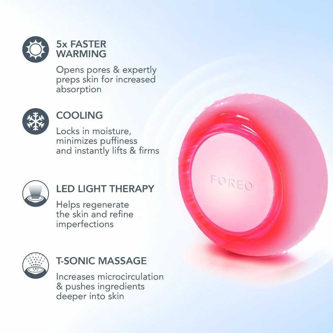 FOREO UFO 2 Mascarilla LED Facial Espectro Completo Terapia Luz Led Crioterapia Masajeador Pearl Pink