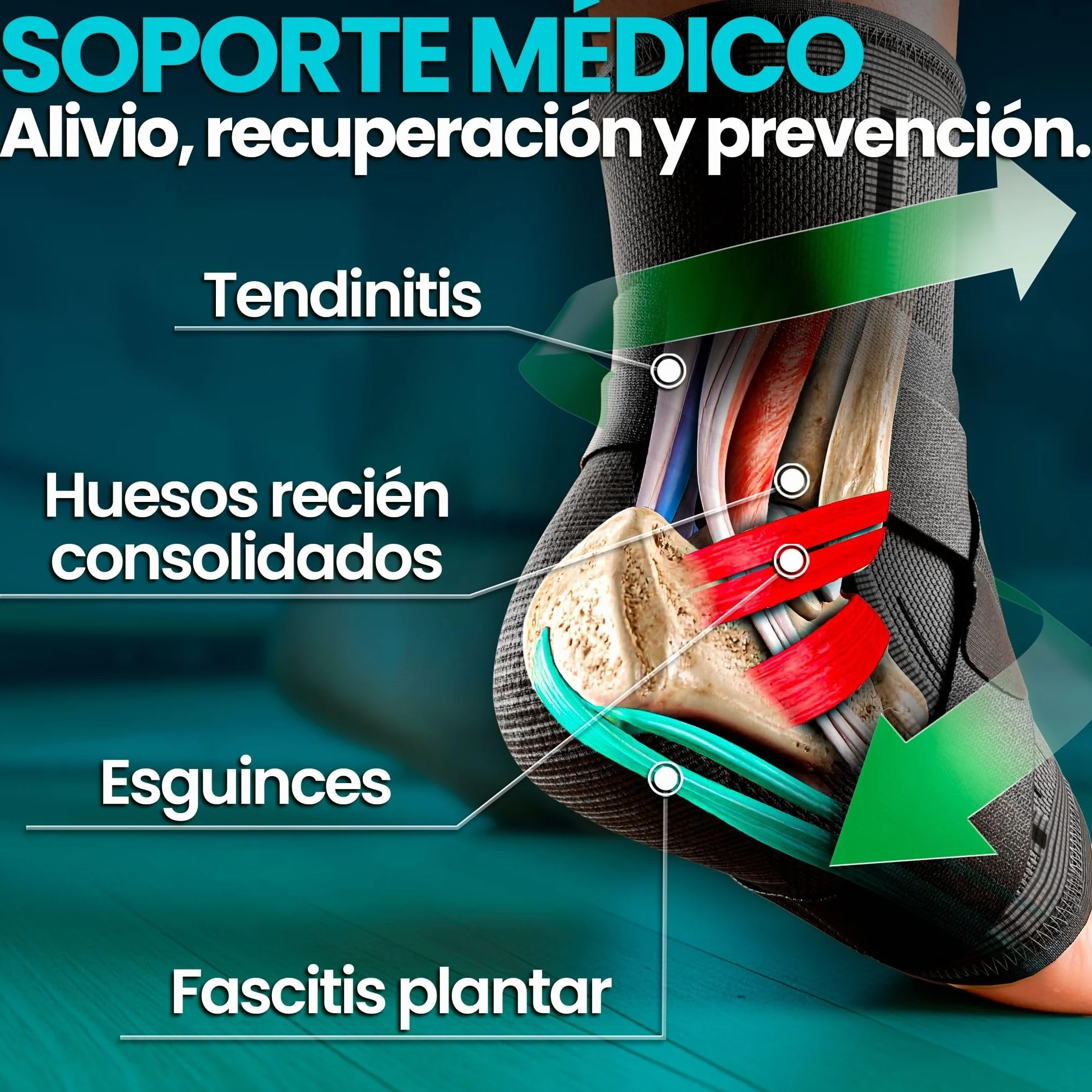 NativoDex Tobillera Deportiva con Ajuste Personalizado para Estabilizar y Prevenir Torceduras, Soporte y Compresión para Ambos Pies