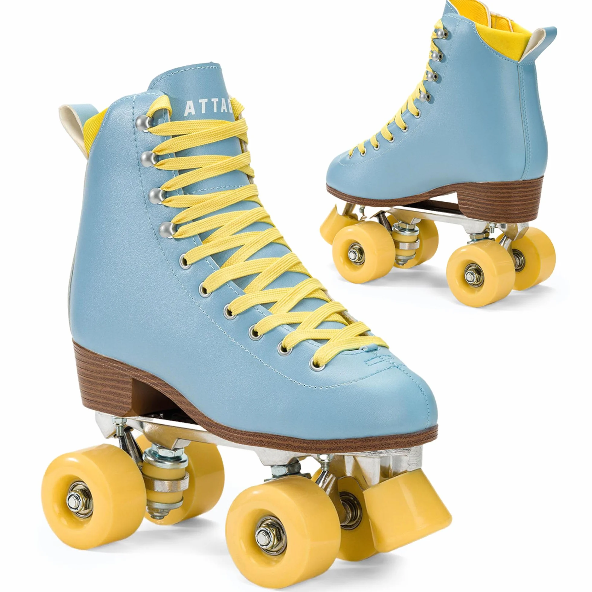 ATTABO Patines de Ruedas Cascada para Mujer Talla 36-41 EU Caña de Piel sintética Ventilación Chasis de Aluminio ABEC-7 Ruedas 82A Protección de Dedos Frenado Seguro Ajuste Preciso Color Azul