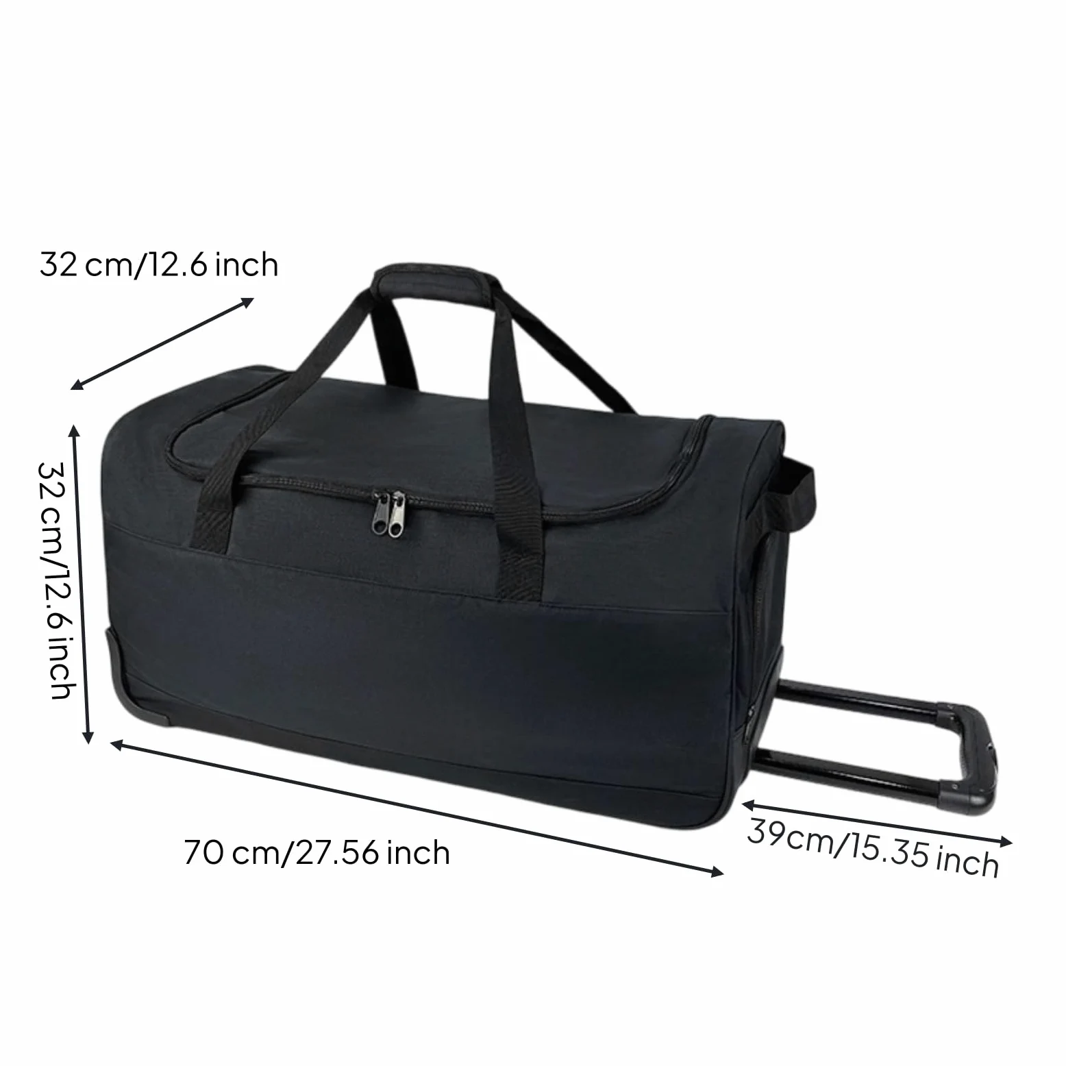 Equipaje de Entrenamiento Deportivo Maleta Rodante Deportiva Bolso Duffel Gran Compartimento Asa Telescópica en Lona y Metal Adecuado para Trayectos Entrenamientos Viajes
