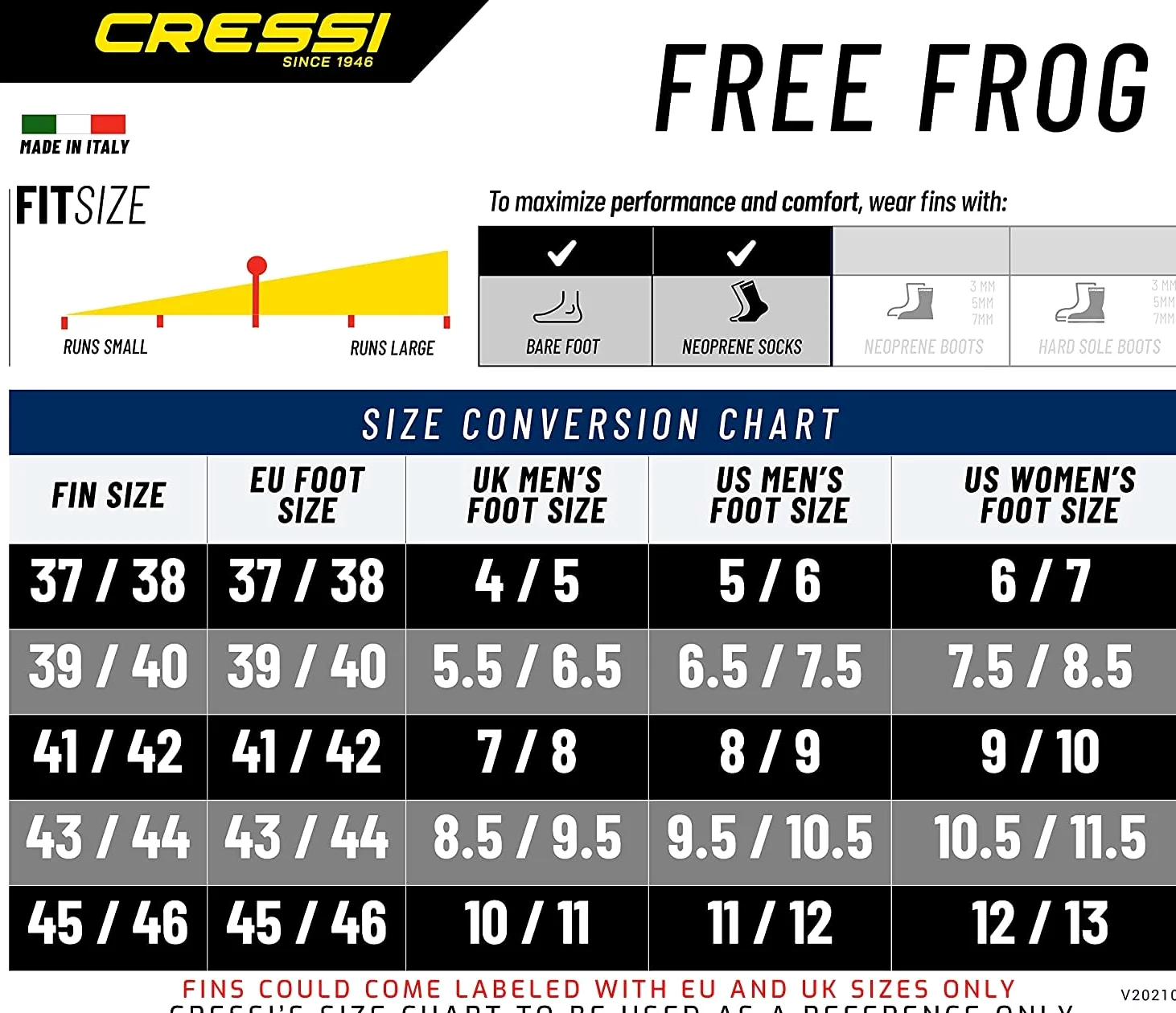 CRESSI Free Frog Aletas, Unisex Adulto