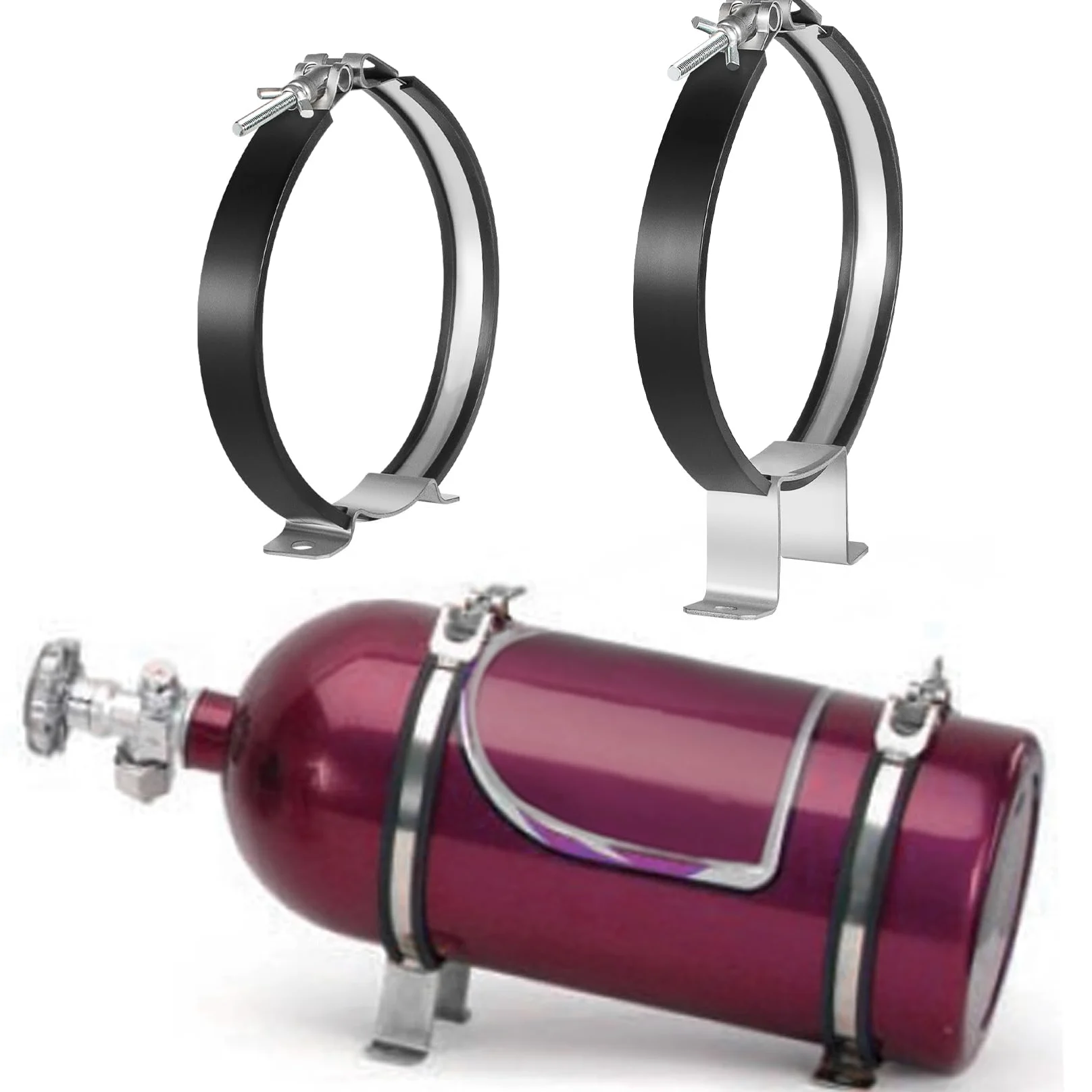82013 Soporte para botella de óxido nitroso, soporte de botella individual de 7 pulgadas para botella nitrosa de 10 a 15 libras