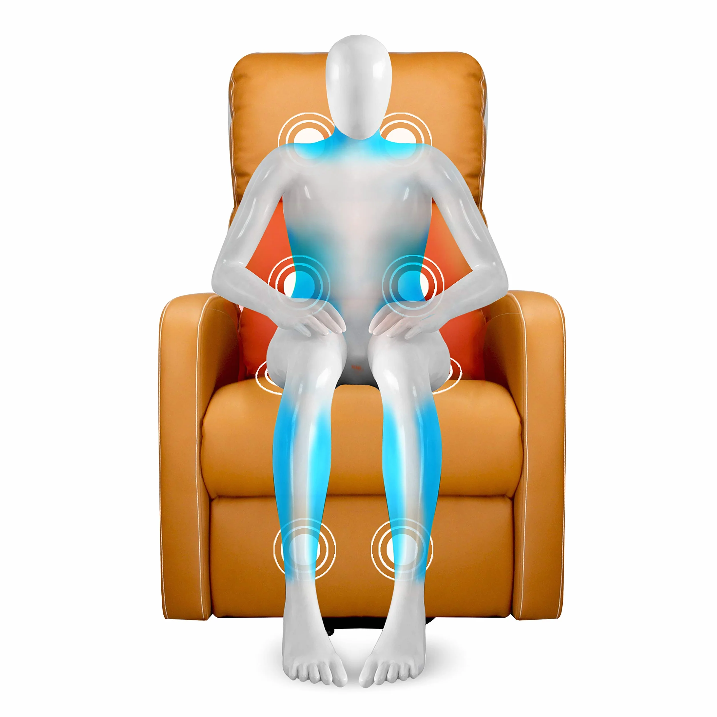 Sillón Relax Masaje Levanta Personas Camel Reclinable Elevación Automática Mando Control 5 Modos Calor Lumbar 8 Motores 4 Zonas Masaje Polipiel