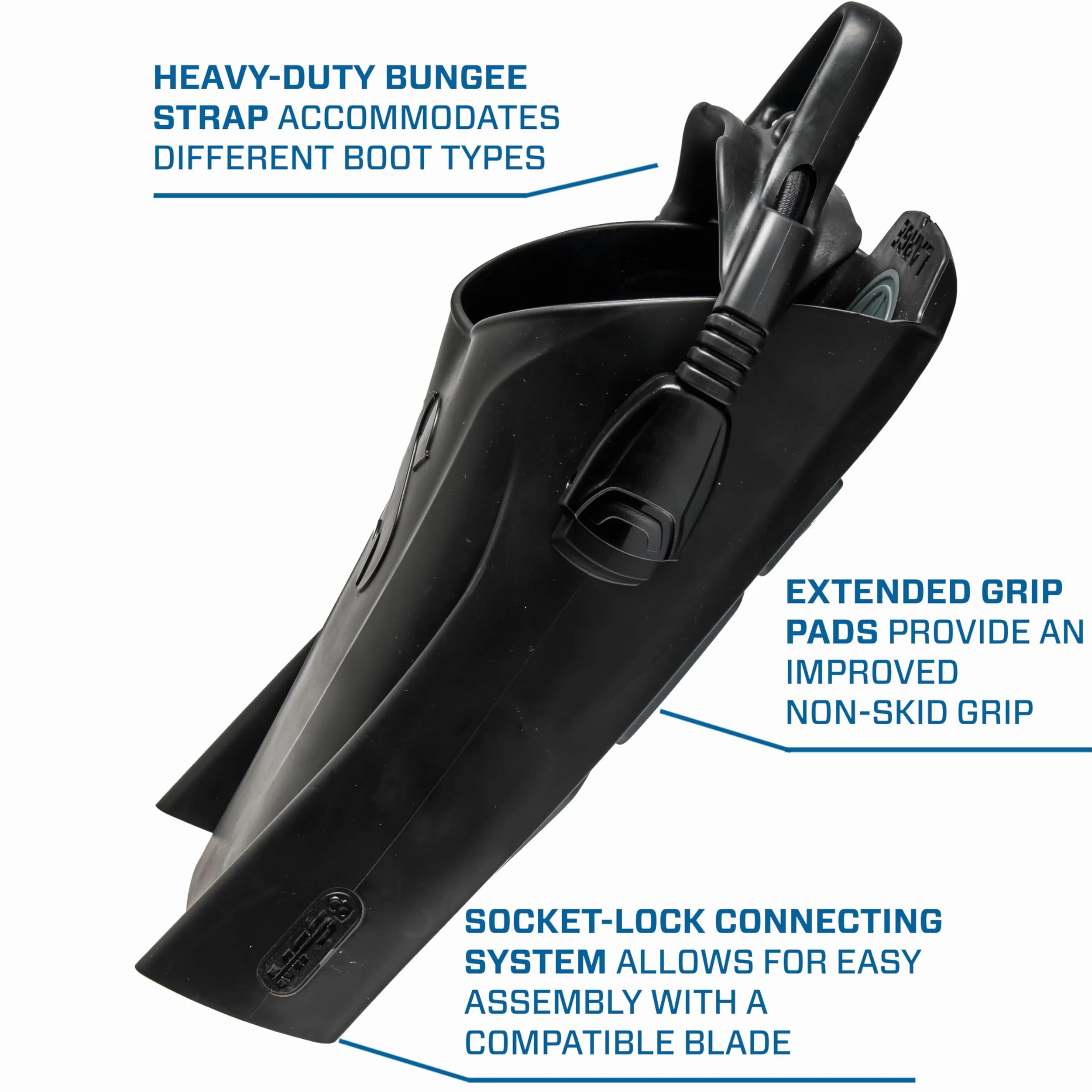 SCUBAPRO Sistema modular de aleta con bolsillo de talón abierto para buceo, mediano, negro
