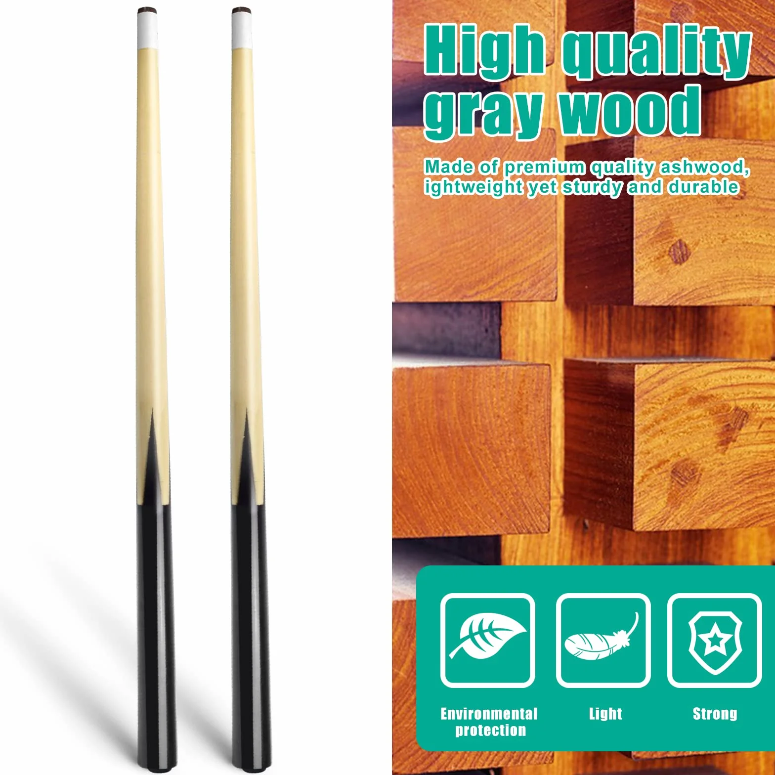 Juego de 2 Tacos de Madera para Billar para niños, de Madera Dura, 13 mm, para Pegar