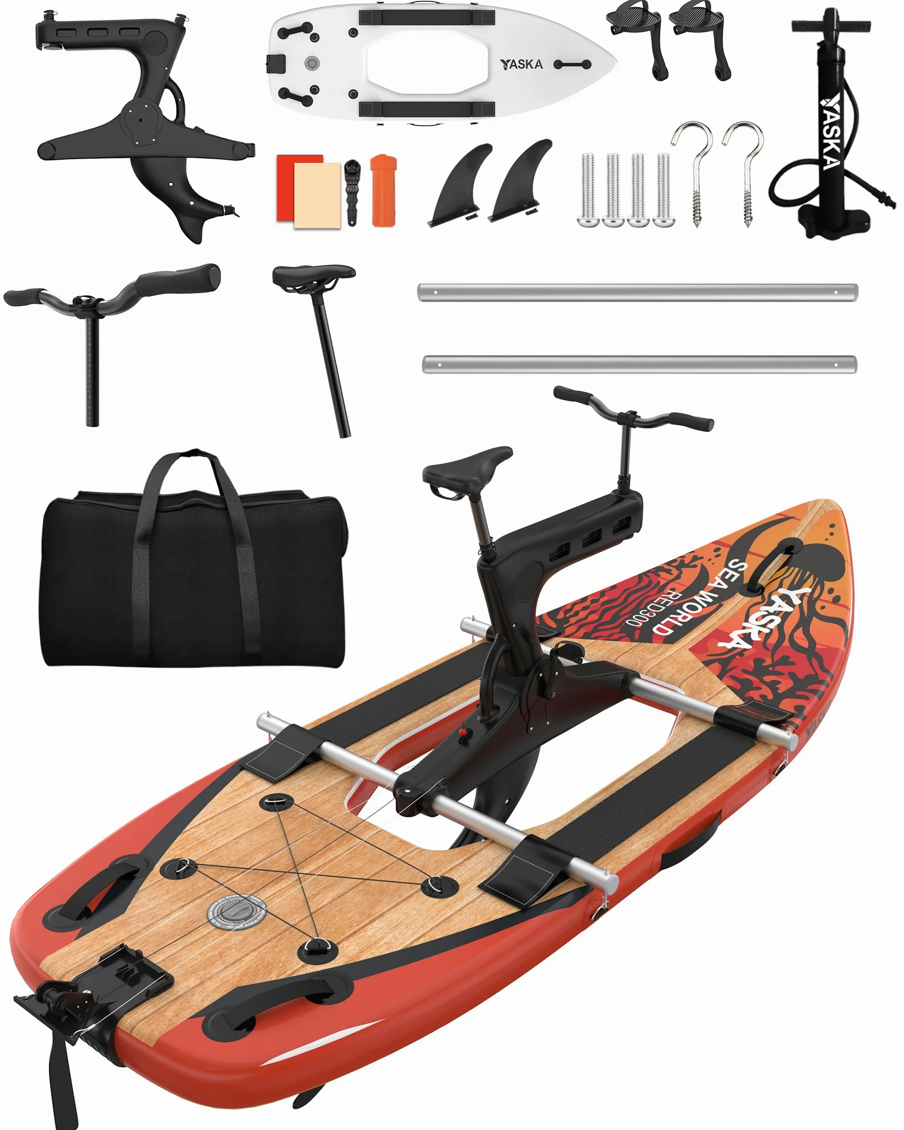 Water Bike Sea Bike Pedal Bike Recreational Surfing, Inflatable Kayak Bikeboat for Sport Fun Fishing, Water Bike Lake Bicycle Cycle Pedal Boat Inflatable Boat