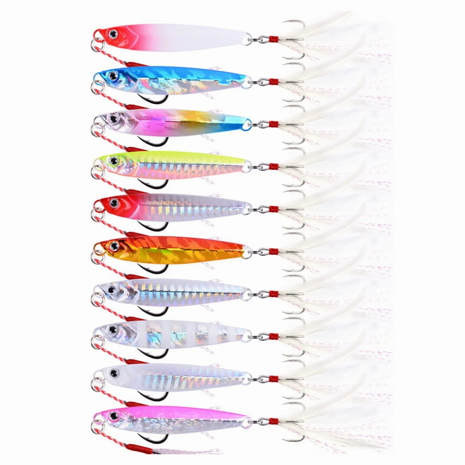 XILILHC Plantilla De Fundición De Metal, 10 Uds., 7g-10g-21g-28g, Cuchara Jigging For Arrastre En Tierra, Señuelo De Pesca, Aparejos De Cebo Artificial