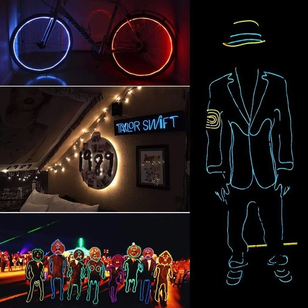 Tira de Luces LED Neon Flexible 5M Azul Helado 3 Modos para Coche Fiestas