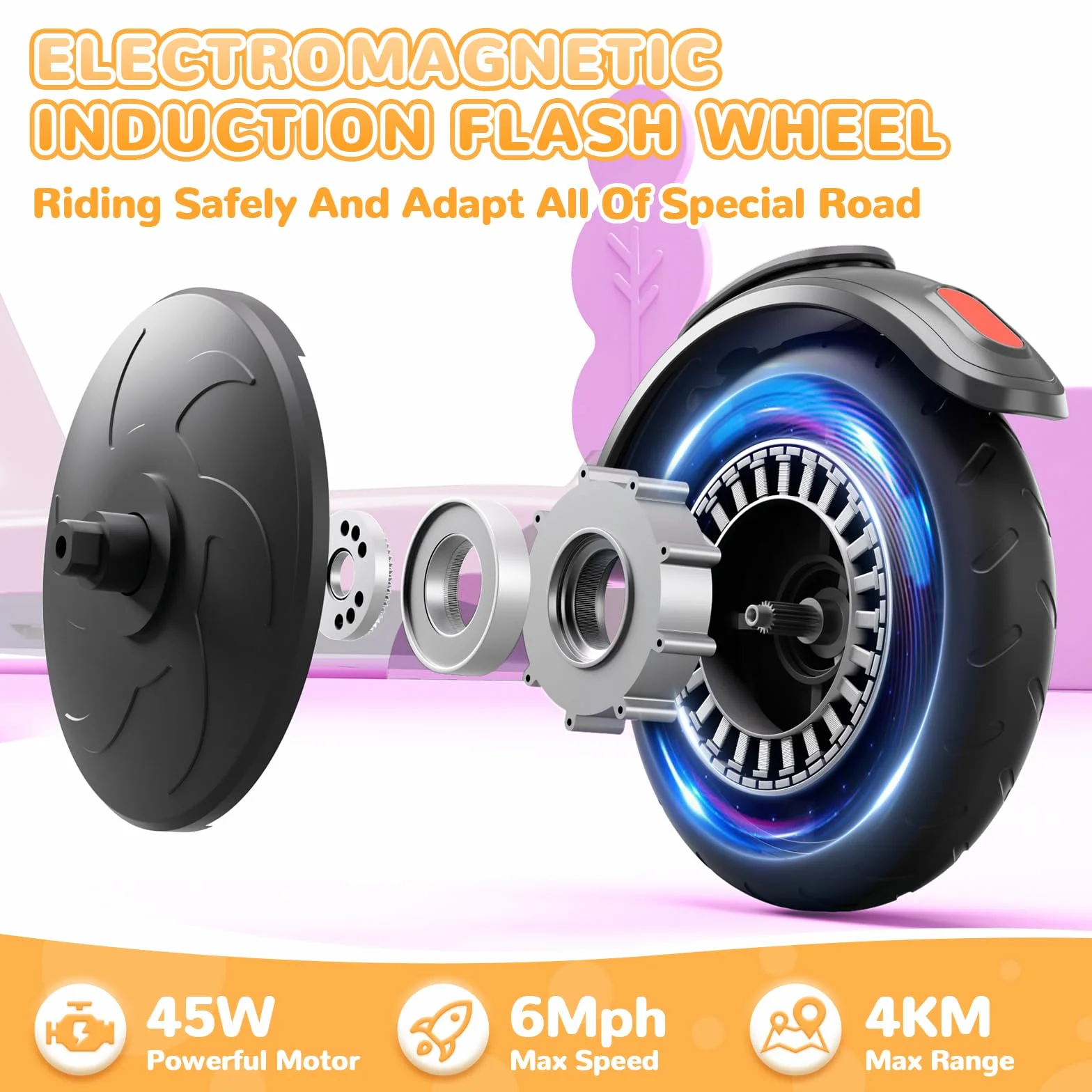 SISIGAD Patinete Electrico para Niño de 6 a 10 años, Scooter Eléctrico Niños de 5,3 Pulgadas con Luces LED y 3 Alturas Ajustables, Carga Máxi 70 kg, Velocidad Máxi 10 km/h, Autonomía Máxi 4km