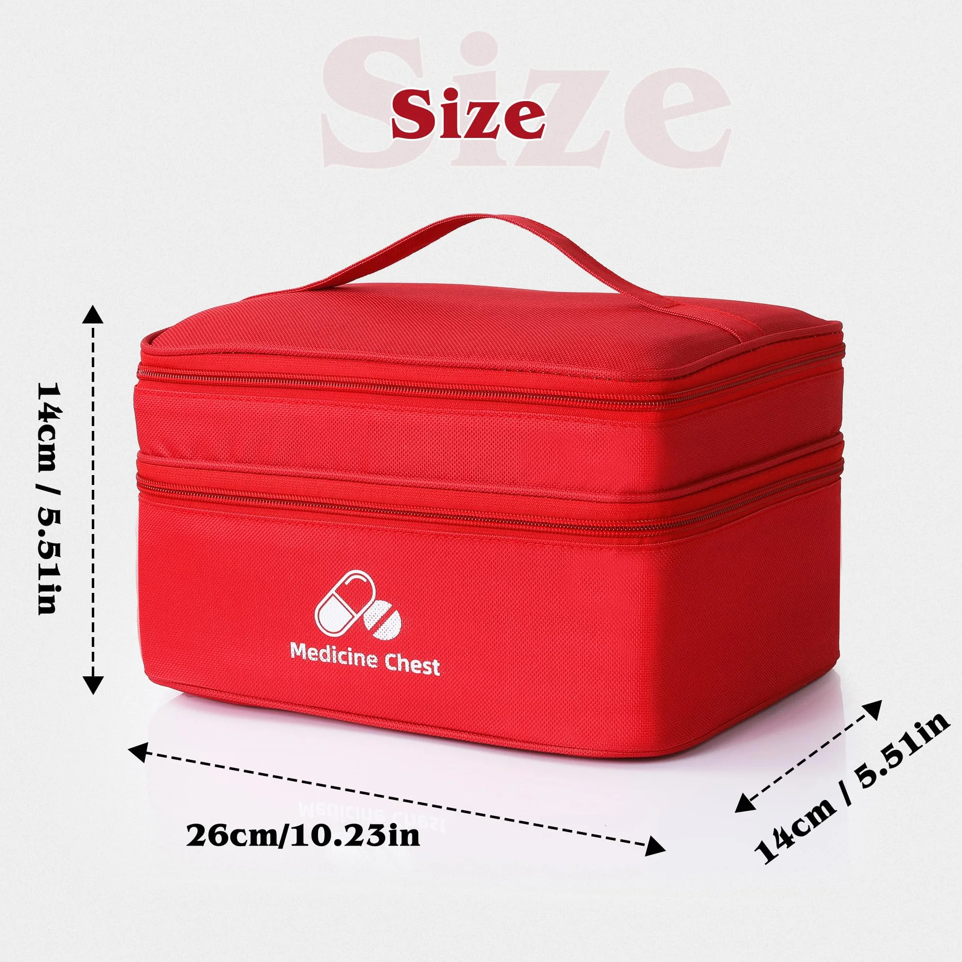 Romon Bolsa Primeros Auxilios Portátil Impermeable Gran Capacidad Botiquín Médico Vacío Rojo