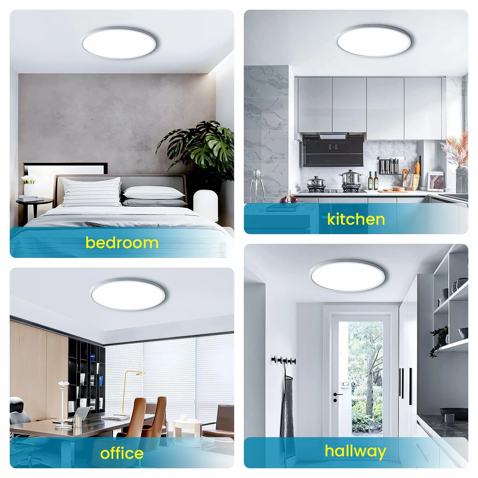OTREN Plafon LED 28W 6500K Blanca Fría 30CM IP44 Lámpara Techo Ultrafina