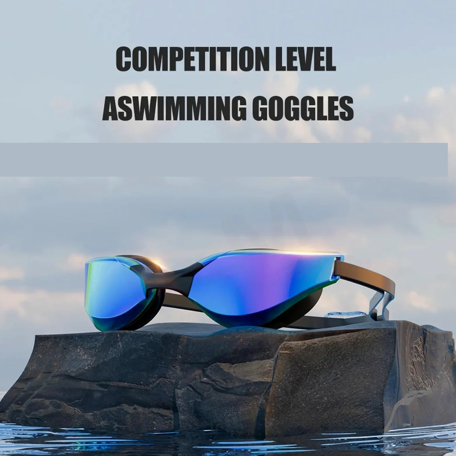 Gafas de natación antivaho for adultos Para Deportes | Hombres Mujeres con lentes gran angular HD Gafas de natación de silicona ajustables impermeables