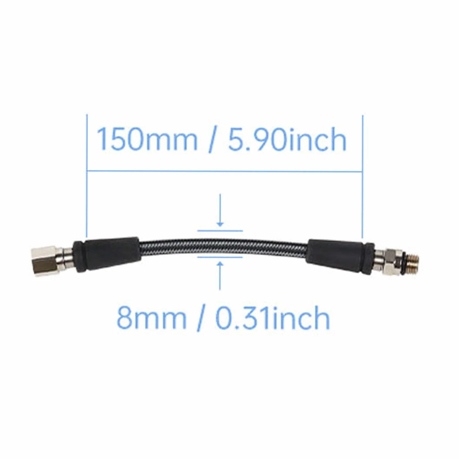 Manguera de Alta Presión, Manguera Trenzada Flexible de Buceo, Manguera Reguladora HP con Rosca 7/16 20UNF, Adaptador Trenzado de Fibra de Carbono y Aleación de Aluminio