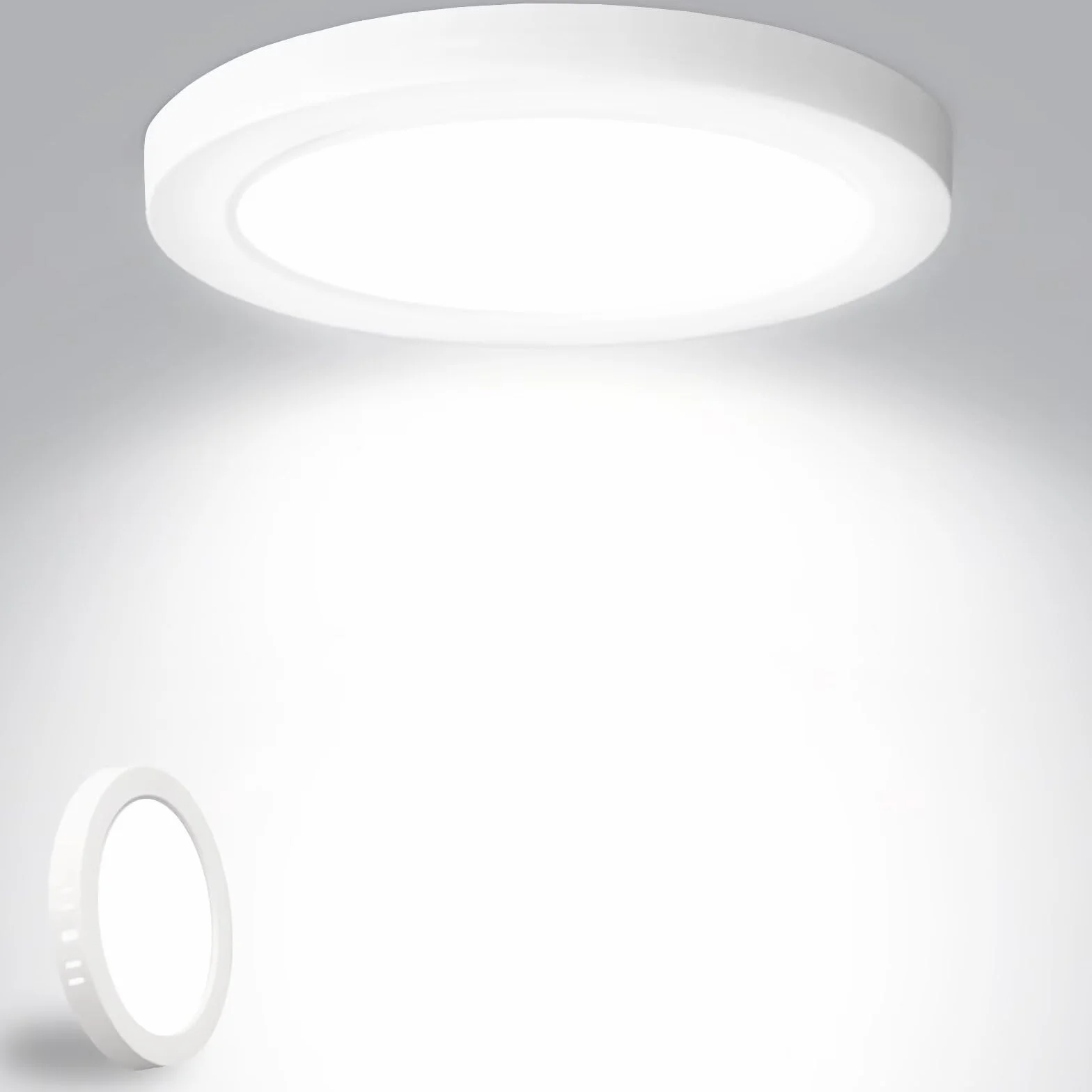 Yexati Plafon LED 18W 1800LM IP44 Lampara Techo Redonda 6500K Blanco Frio Ø220mm