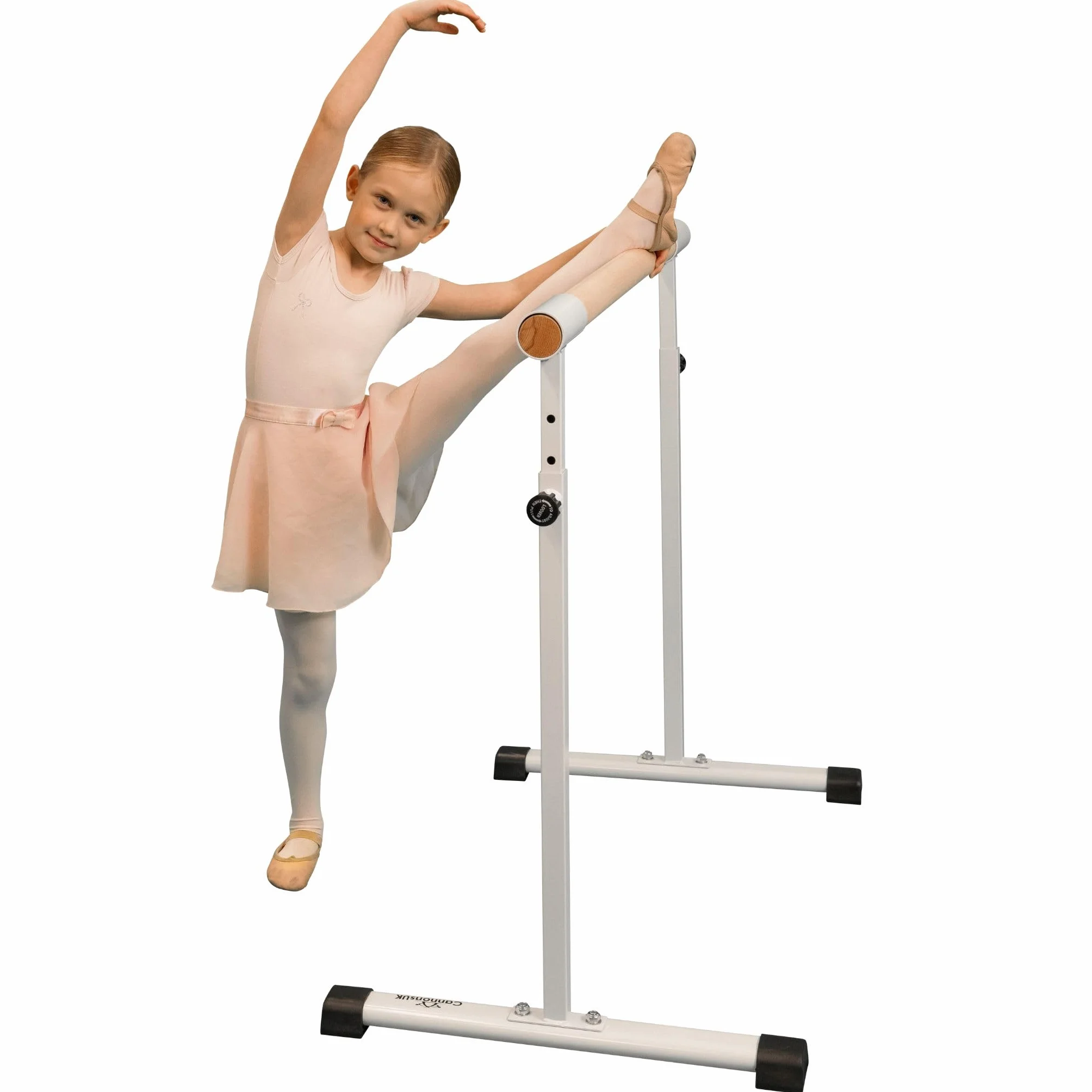 Barra elástica portátil para ballet Cannons UK, 1,1 m, altura ajustable 85-105 cm, pies antideslizantes