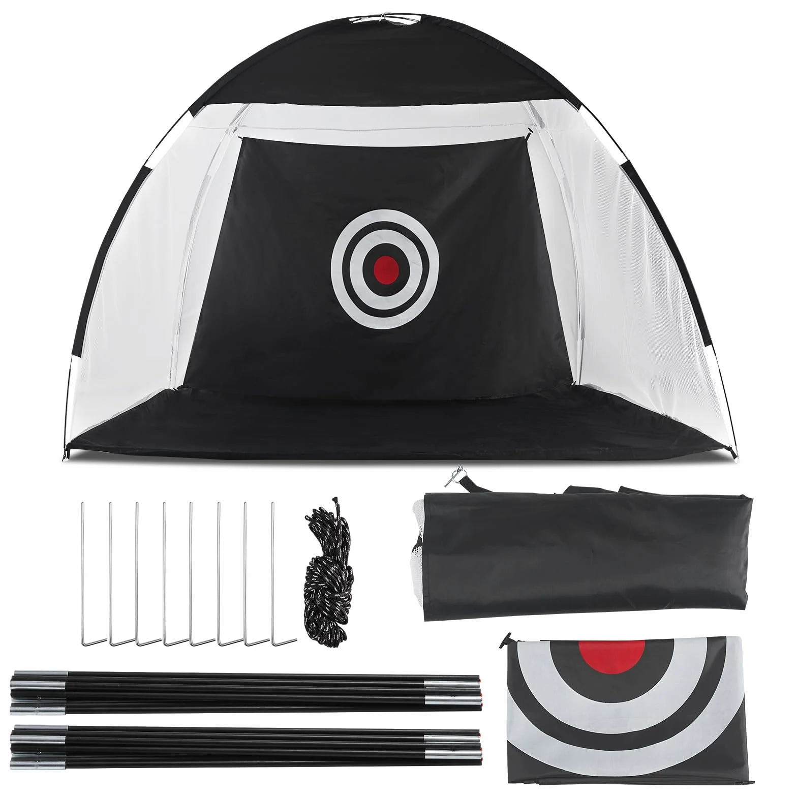TUKAILAi Red de golf plegable de 10 x 7 pies, red de golf portátil para jardín, interior y exterior, red de práctica de golf para interior, exterior, patio trasero, red de práctica de golf todo en 1