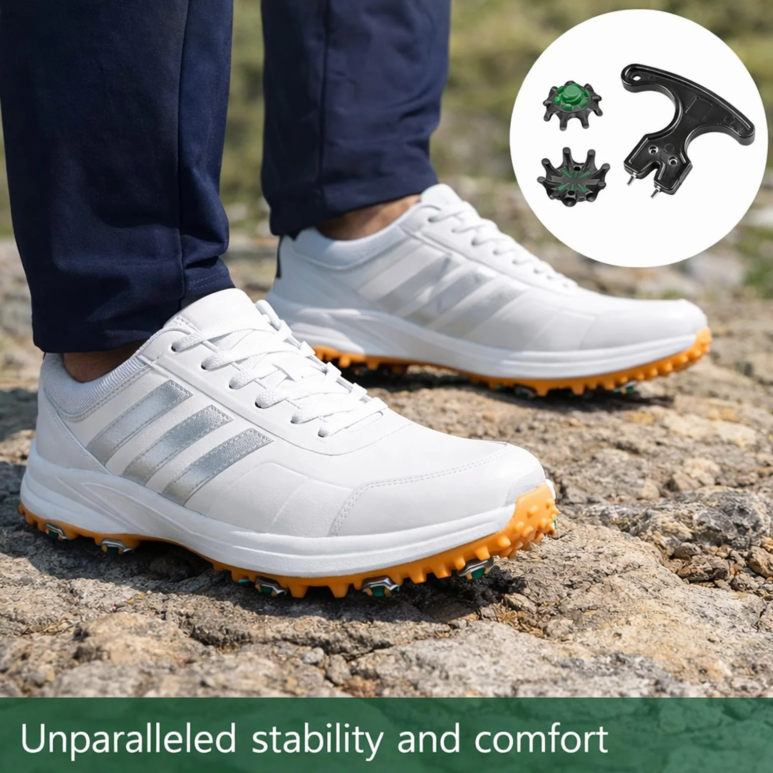20 tacos de repuesto para zapatos de golf de giro rápido con llave, tacos de golf compatibles con Fast Lok Twist 3.0, tacos de goma suave antideslizantes para zapatos de golf FootJoy, negro y