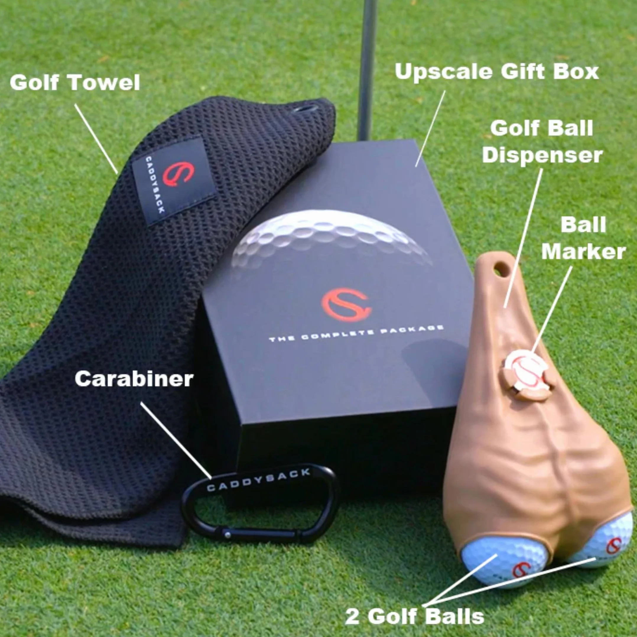 CADDYSACK Ball Holder and Dispenser Gift Set Paquete de Soporte y dispensador para Pelotas de Golf, Unisex, Beige