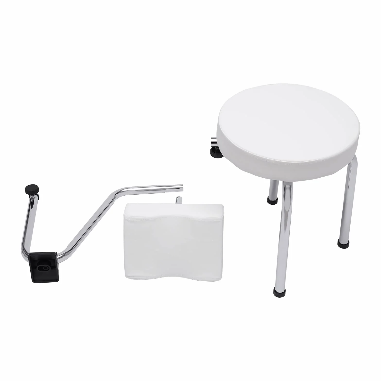 Taburete 2 en 1 para Pedicura Reposapiés Ajustable con Bandeja PVC