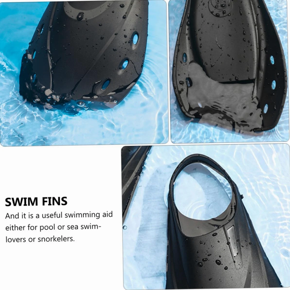 Toyvian Aletas de Natación Cortas Ajustables Unisex para Entrenamiento y Buceo Material Ligero y Flexible Compacto Portátil para Snorkeling y Natación Recreativa