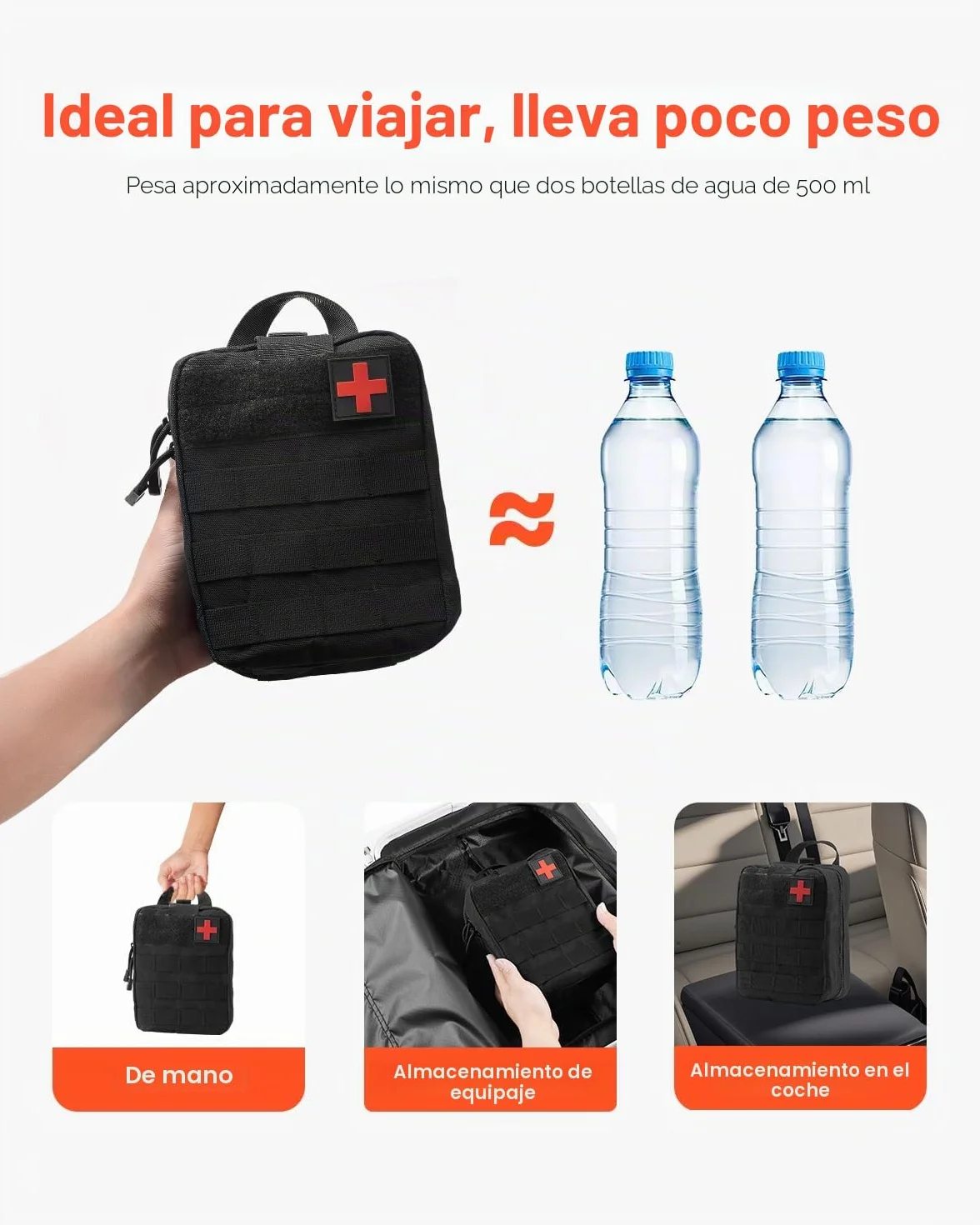 VEVOR Botiquín de Primeros Auxilios, Bolsa de Nailon 600D 210x150x110 mm 250 Piezas para Emergencias