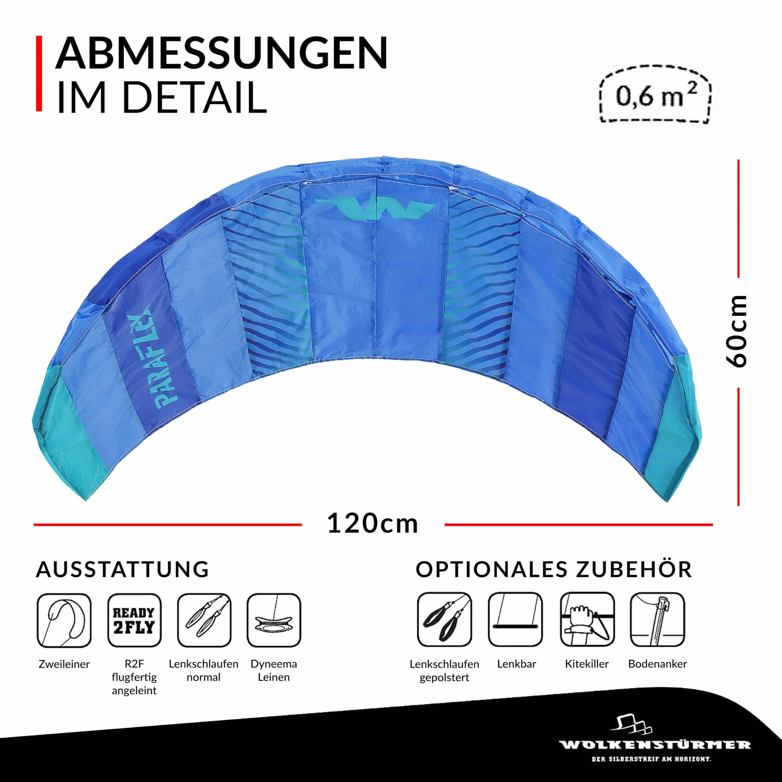 Wolkenstürmer Paraflex Basic 1.2 SE 2-Leiner Lenkmatte