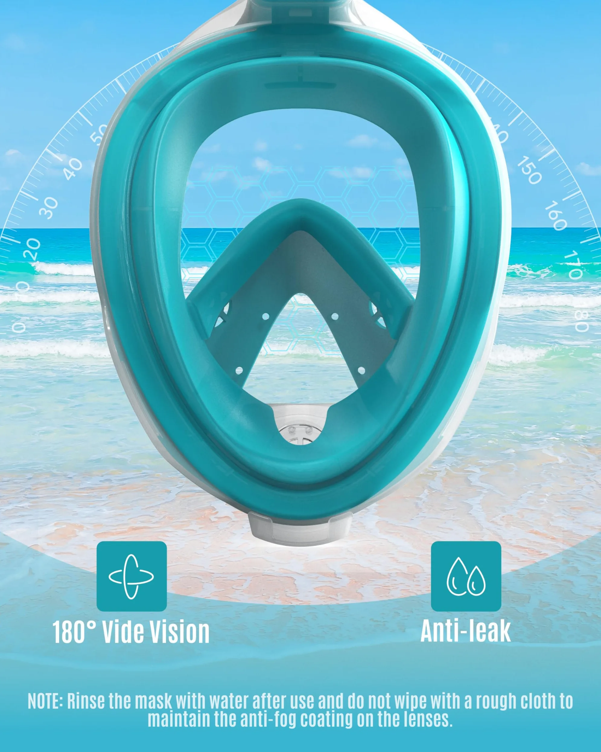 G2RISE Máscara de snorkel adulto (verde, XL)