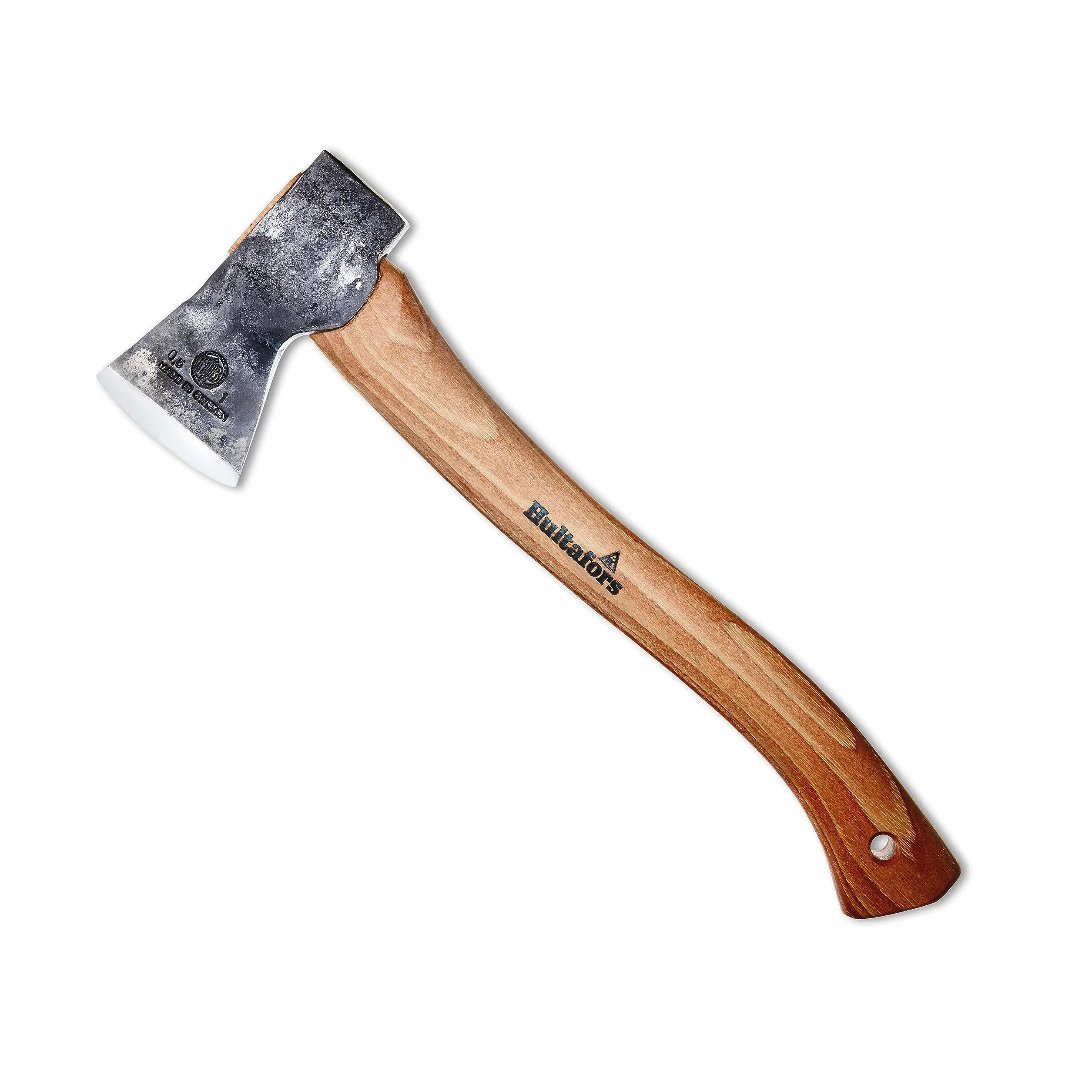 Destral Hultan forjada a Mano de 375mm Hecho de Acero Sueco I Hultafors I Forjado en Suecia I Hacha de 805g con Mango de Madera de Nogal Americano con Funda Protectora de Cuero I Reafilable I 841701