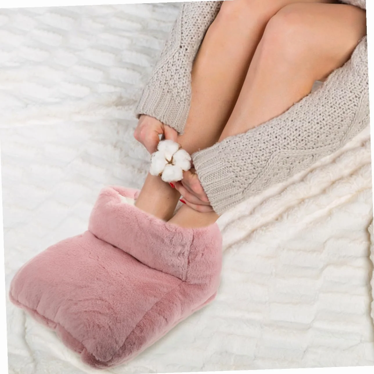 STOBAZA Calentador Eléctrico de Pies USB Zapatillas Calentadoras de Invierno para Uso Interiores con Forro y Diseño Simple Amplio para Pies y Piernas Cálidos Casa y Oficina