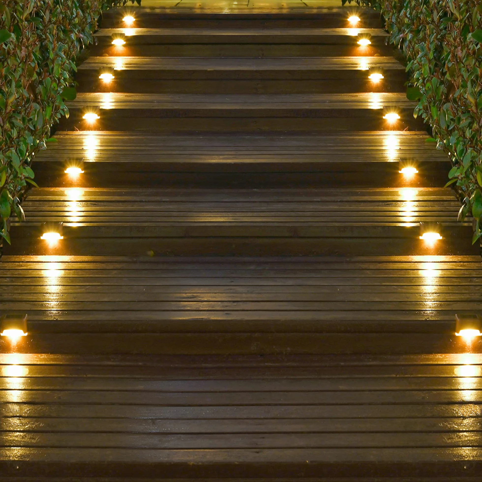Solpex Luces solares para cubierta, paquete de 12, impermeables para valla, escaleras, escalón, cerca, patio, camino (blanco cálido)