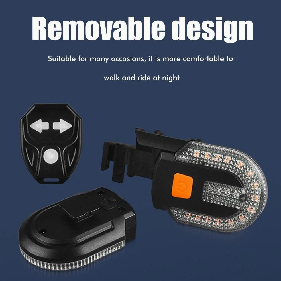 Juego de señales de para Bicicleta, Recargable por USB, Control Remoto inalámbrico, Luces traseras para Ciclismo Nocturno, luz de Advertencia de Seguridad