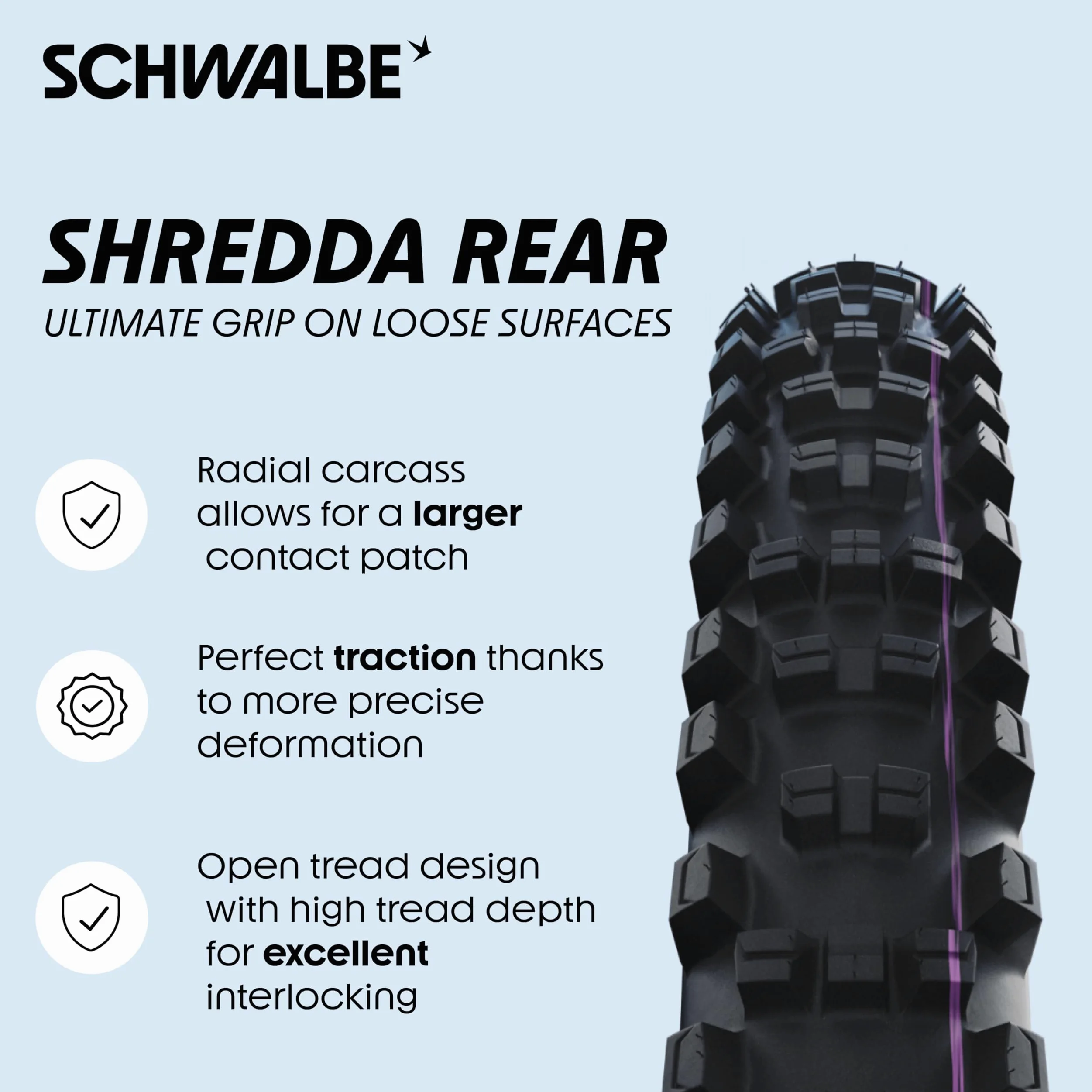 Schwalbe Shredda TLR - Neumático Plegable Trasero