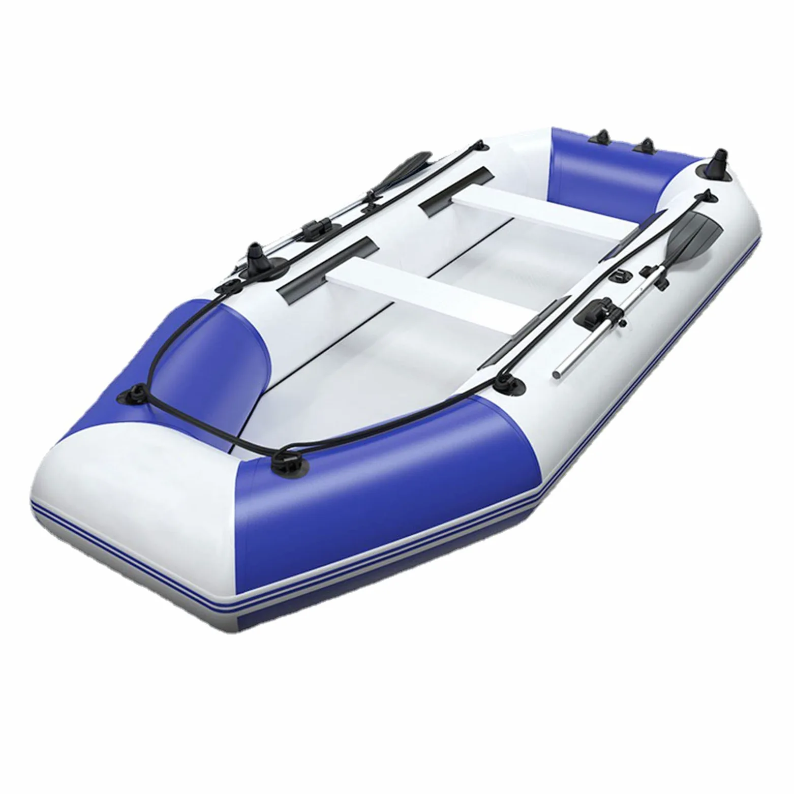 Barco inflable grande, kayak inflable 2-3-4-5-6-7 personas kayak de pesca inflable en tándem, barco inflable portátil de PVC grueso con paleta de bomba de aire, 335 cm x 136 cm
